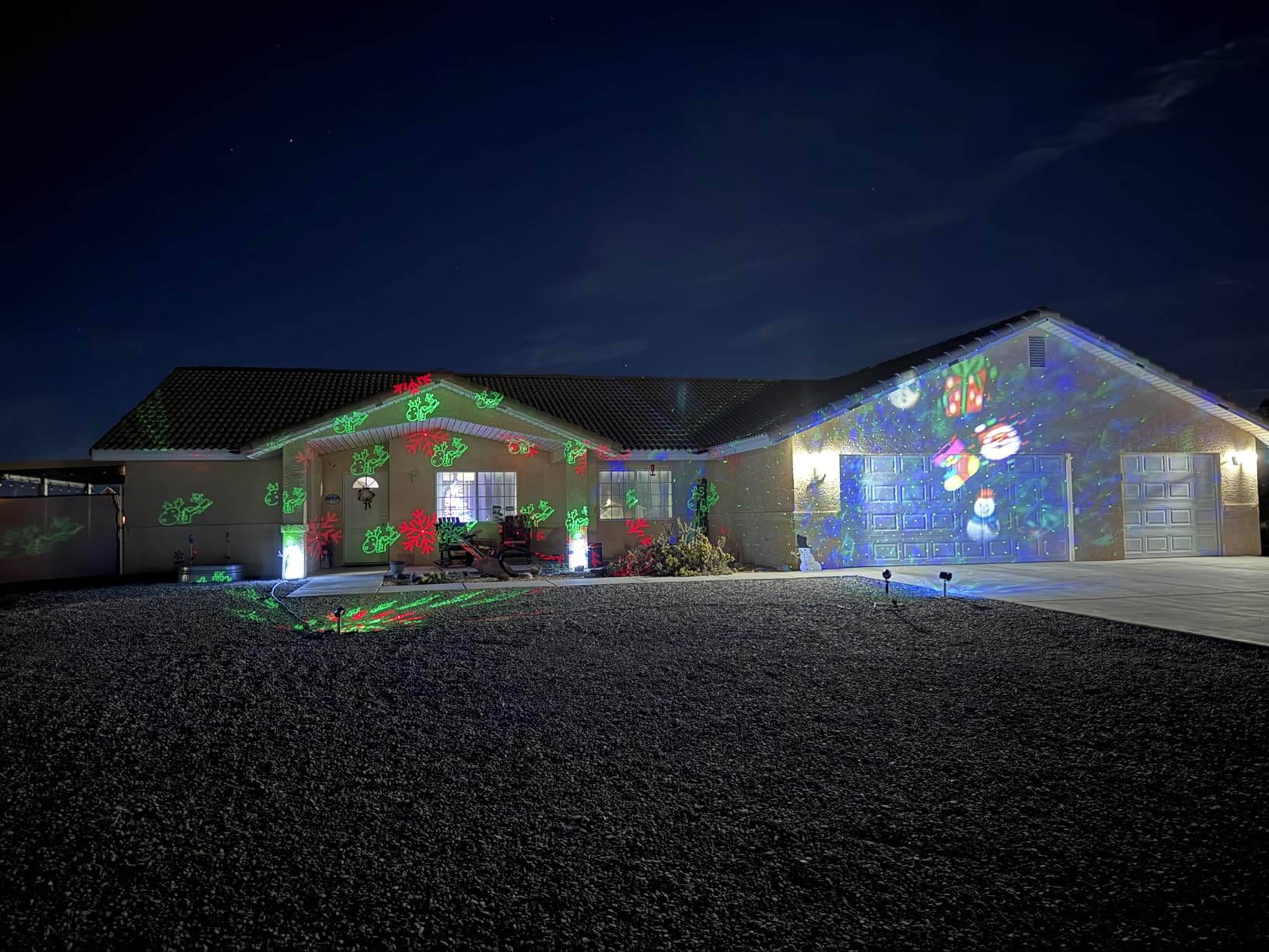 Brighter Laser Christmas Projector Lights Outdoor, Waterproof RGB 3 Colors Gypsophila Moving Twinkles Christmas Decorations Stars Light Show, Holiday Light Decorations for Yard/House/Garden/Party customer photo 2