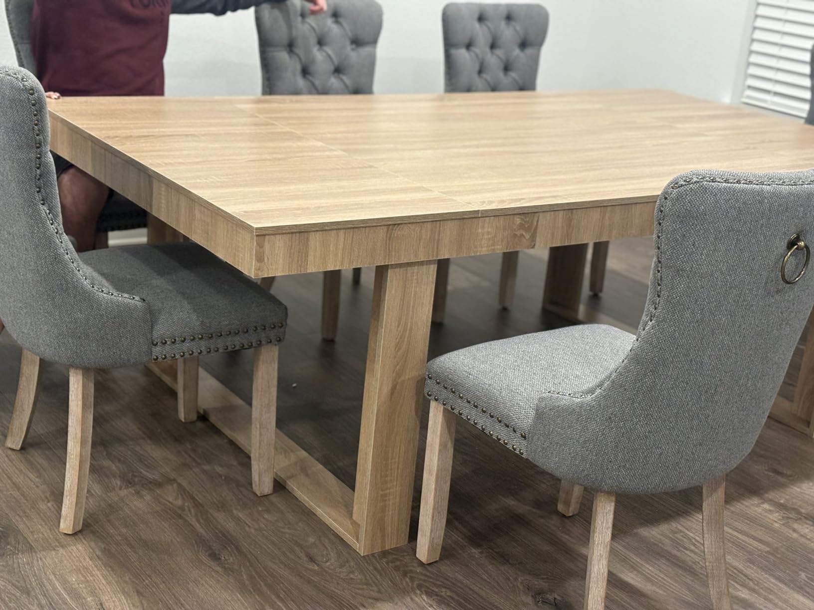ECACAD 7FT Conference Table for 6-8 People, Large Rectangular Meeting Table, Modern Seminar Table for Office Meeting Conference Room, Black and Deep Brown (86.8