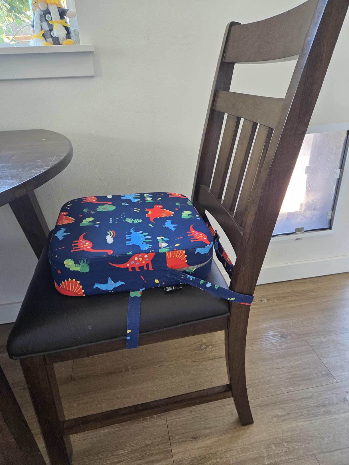 Eiury Toddler Booster Seat for Dining Table, Portable Kids Booster Seat with Safety Buckles Portable Increasing Booster Cushion with Non-Slip Bottom (Blue Dinosaur) customer photo 1