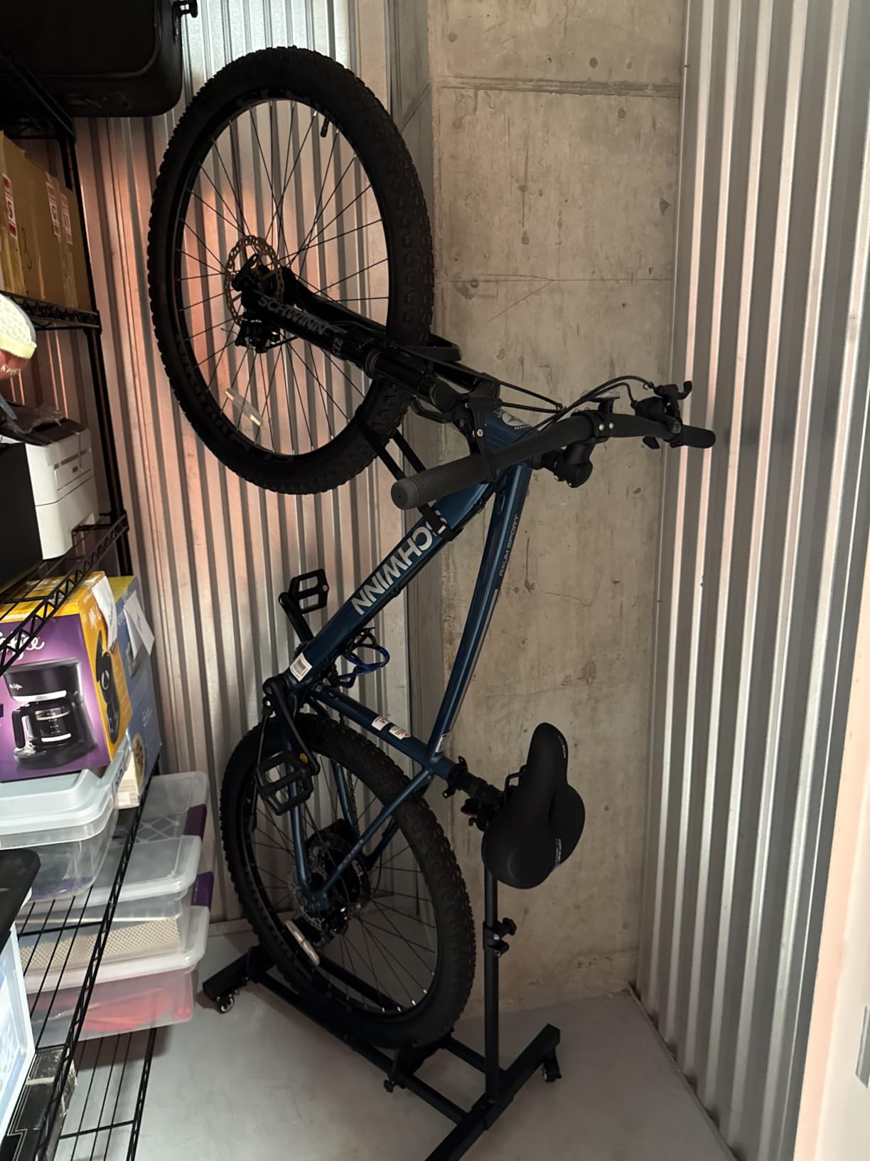 Sttoraboks Vertical Bike Stand, Freestanding Bike Rack Garage Storage Upright Bicycle Floor Stand Indoor Bike Holder with Adjustable Height for Garage & Apartment - for Wheels Sizes up to 29” customer photo 1