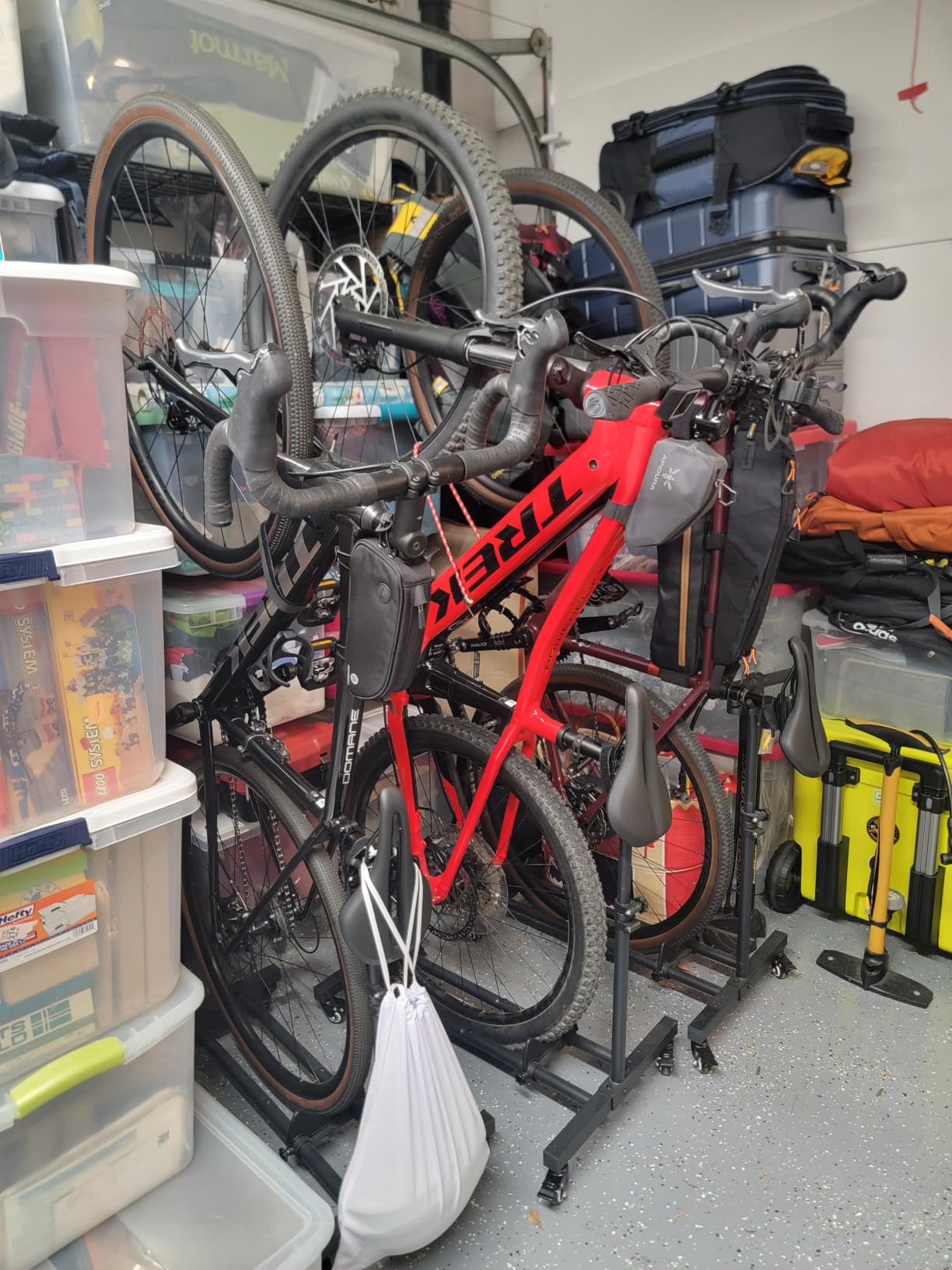Sttoraboks Vertical Bike Stand, Freestanding Bike Rack Garage Storage Upright Bicycle Floor Stand Indoor Bike Holder with Adjustable Height for Garage & Apartment - for Wheels Sizes up to 29” customer photo 2