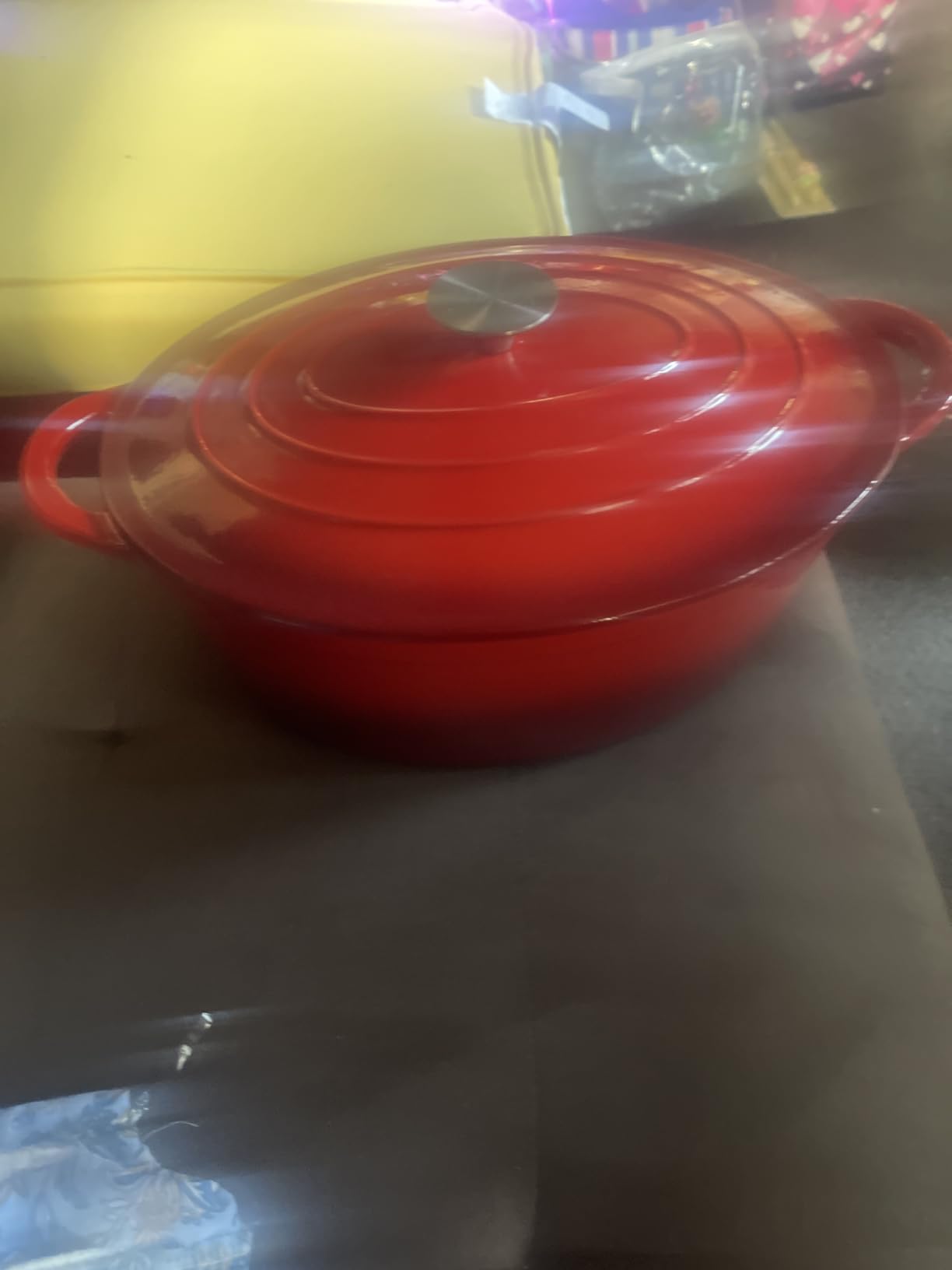 Velaze 7.5 QT Oval Enameled Cast Iron Dutch Oven Pot with Lid,Blue customer photo 1