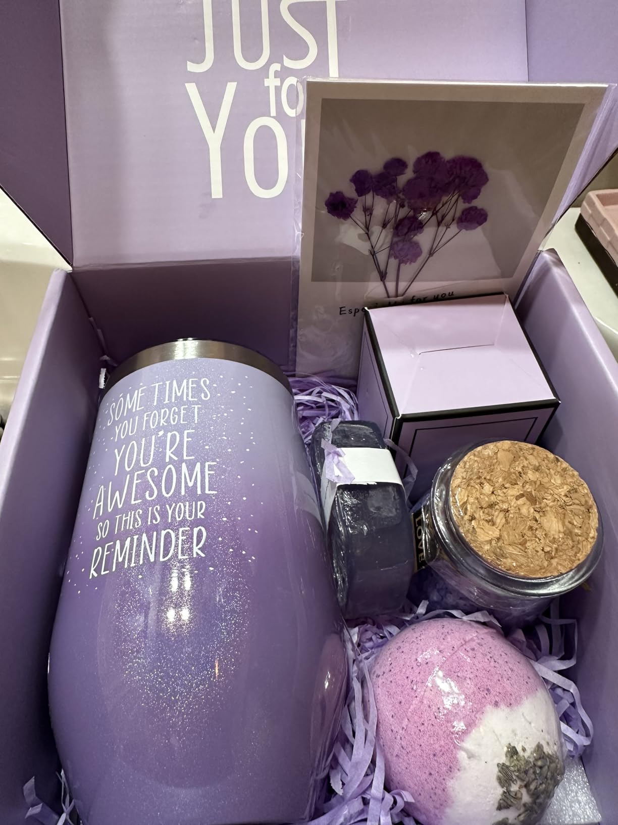 Gifts for Women, Mom, Wife, Girlfriend, Sister, Her - Happy Birthday, Christmas, Valentine's Day, Mothers Day Gifts - Lavender Spa Gift Basket Set customer photo 1