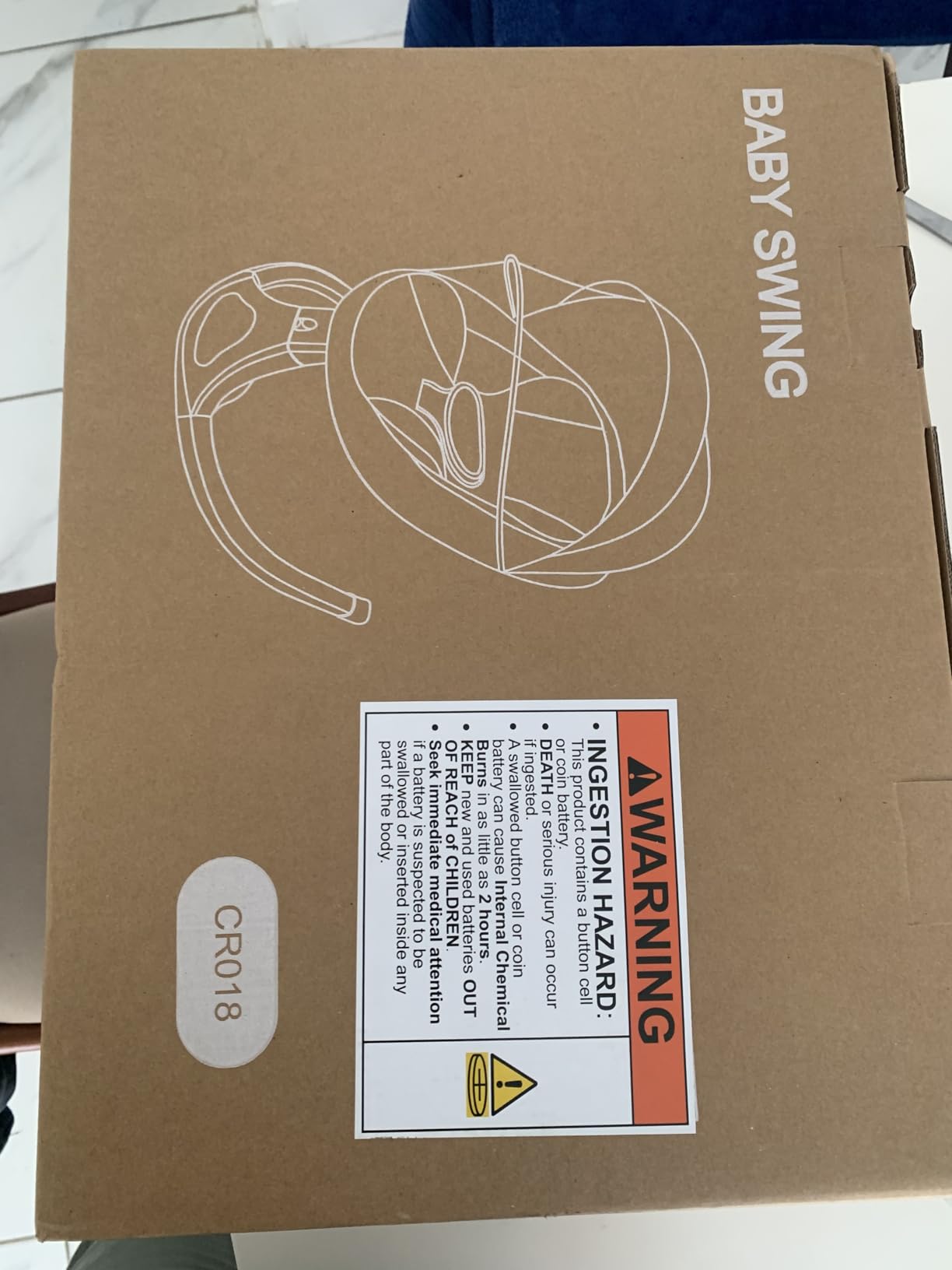 Electric Baby Swing with Remote Control,5 Speeds&Portable&Cozy(0-12M,Grey) customer photo 1