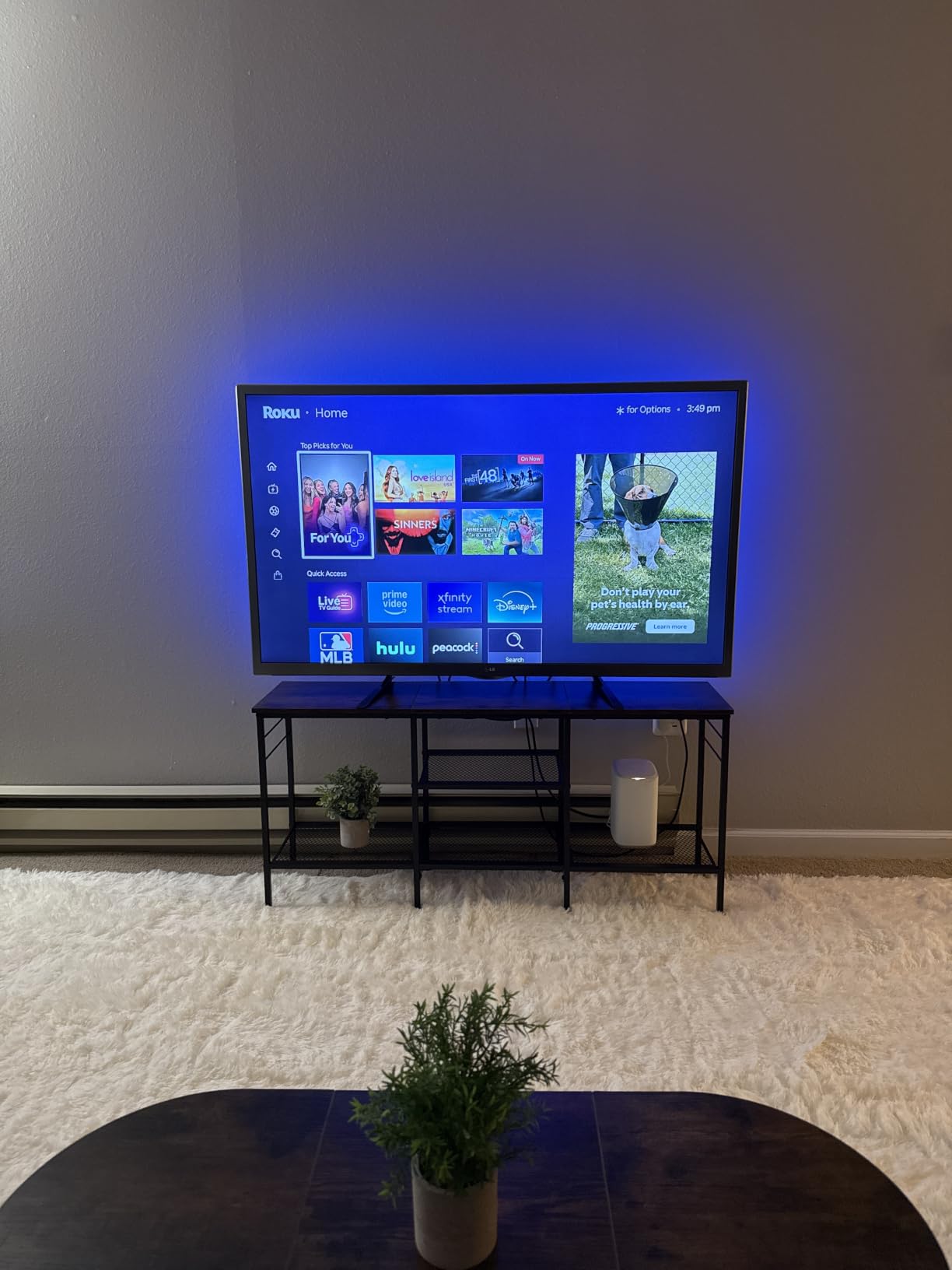 Furologee TV Stand for TVs up to 55 Inch, Entertainment Center with Open Storage Shelves, Media Console Table with Soundbar Shelf for Living Room, Bedroom, Rustic Brown customer photo 1