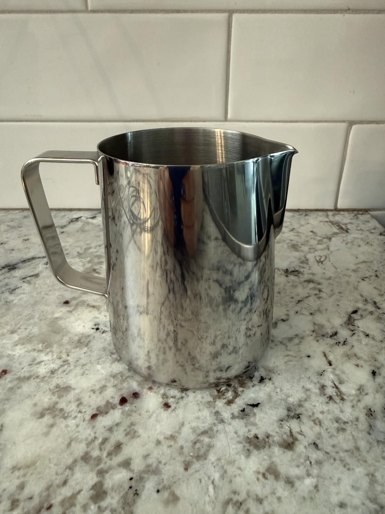 Amrules Milk Frothing Pitcher 12oz Frother Cup Barista Tools, Silver customer photo 2