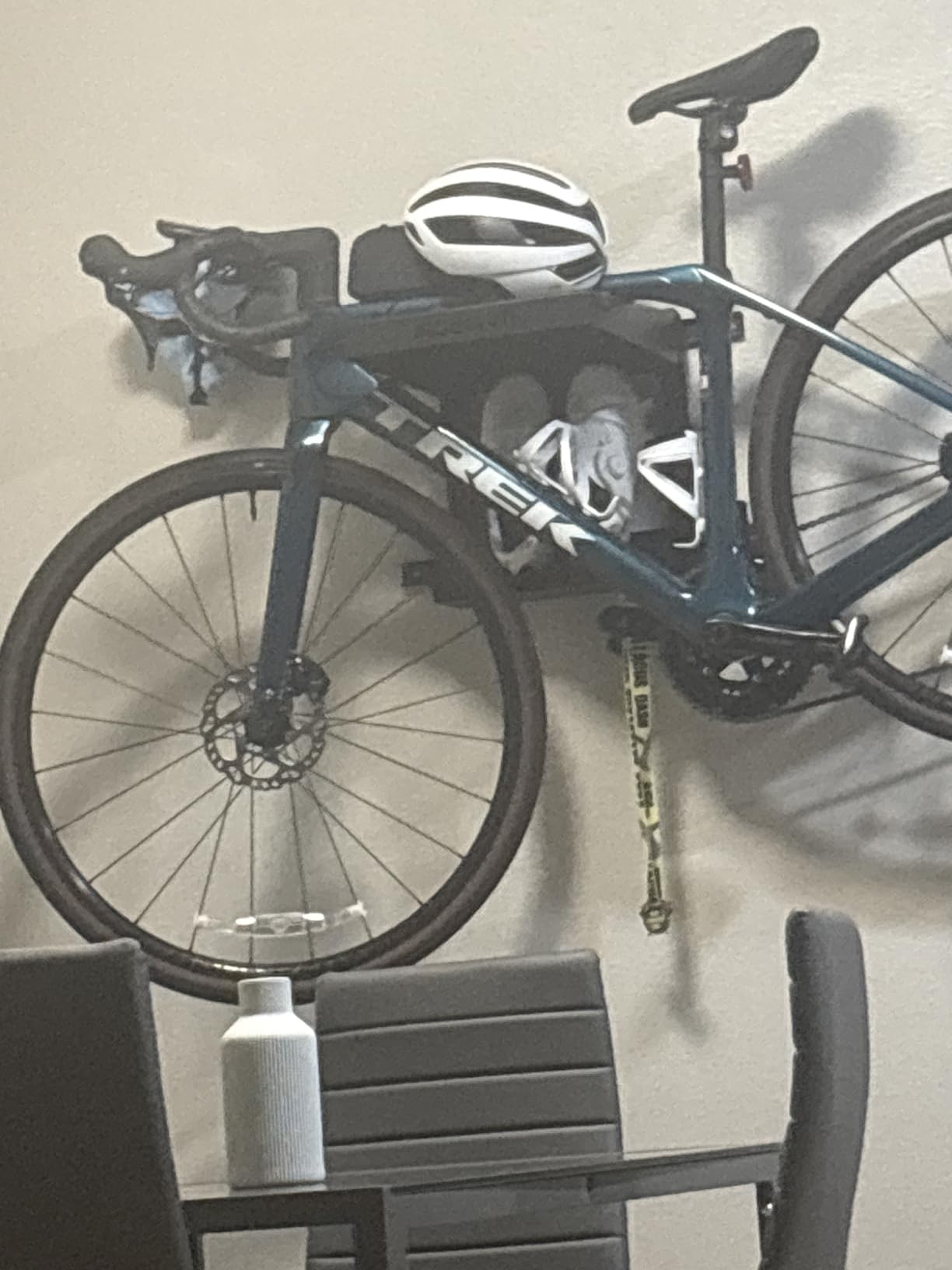 Mount-It! Bike Wall Mount Rack with Shelf and Hooks, Horizontal Indoor Bike Rack Garage Home, Space Saving Wall Mounted Hanger for a single Road, Mountain or other Bicycle with Extra Storage, Black customer photo 2