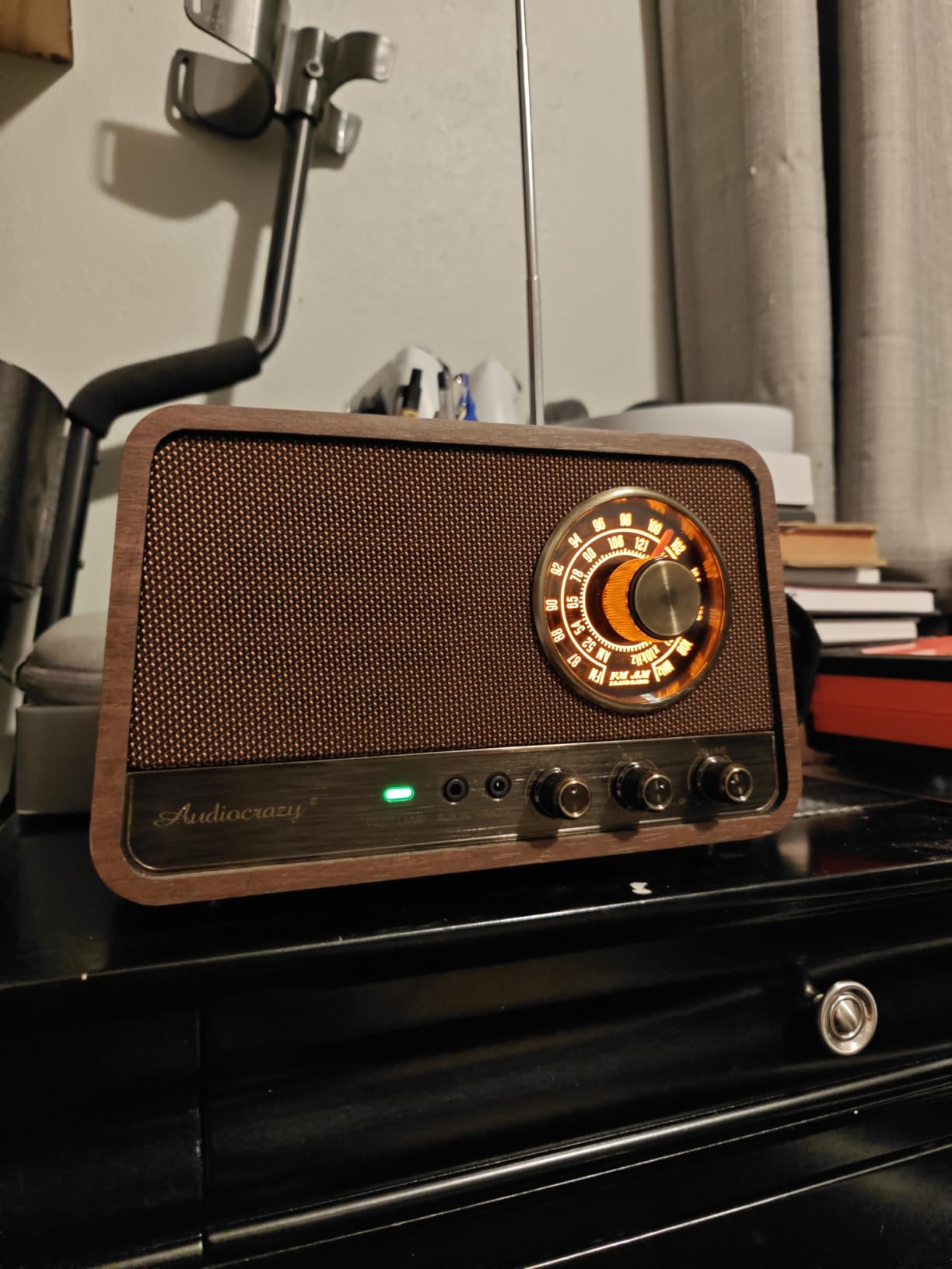 Vintage Wood AM FM Bluetooth Radio,10W Powerful Sound, Espresso customer photo 1