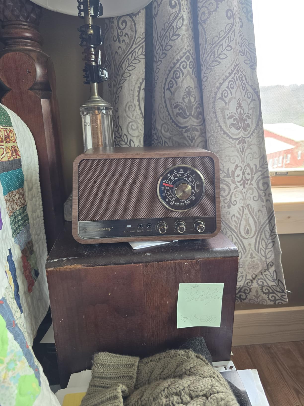 Vintage Wood AM FM Bluetooth Radio,10W Powerful Sound, Espresso customer photo 2