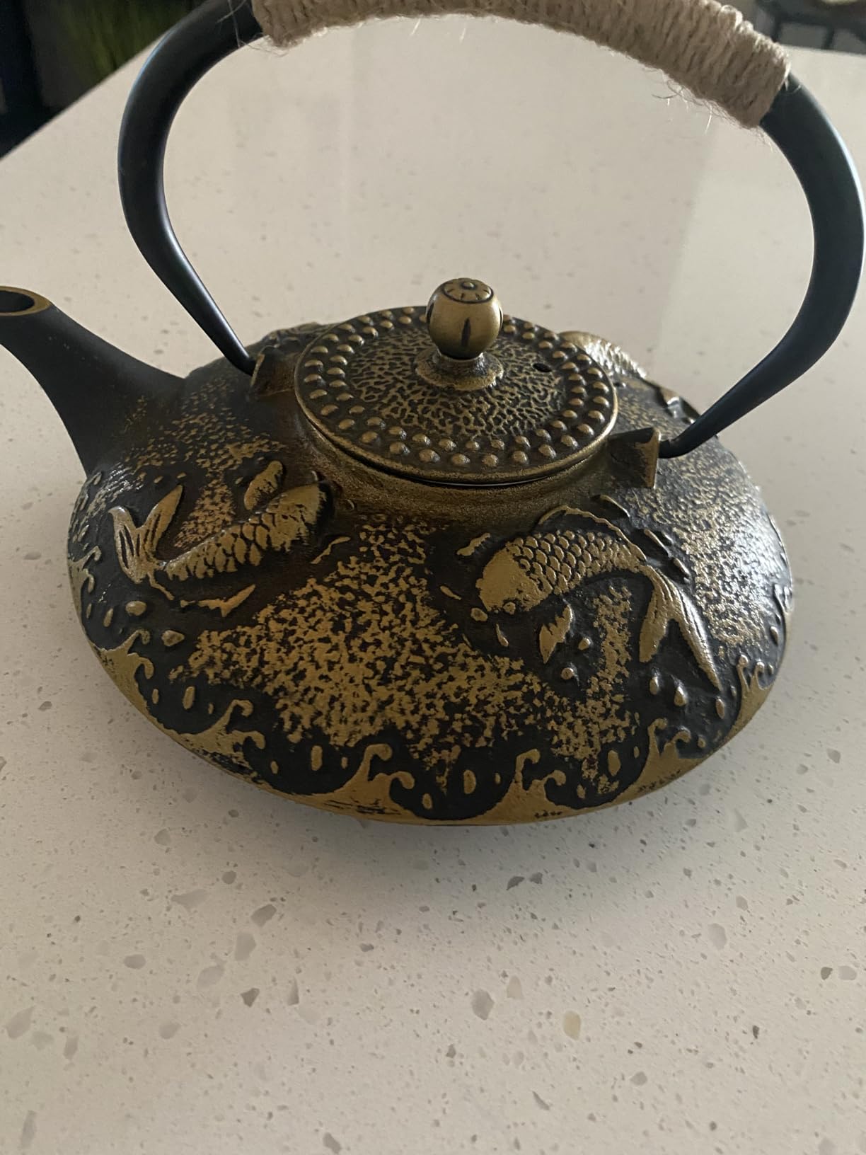 Ufine Cast Iron Teapot with Stainless Infuser Enameled Interior 40oz/1200ml | Japanese Style Tea Kettle for Stove Top Loose Leaf Tea Pot, Black Sakura Design customer photo 2