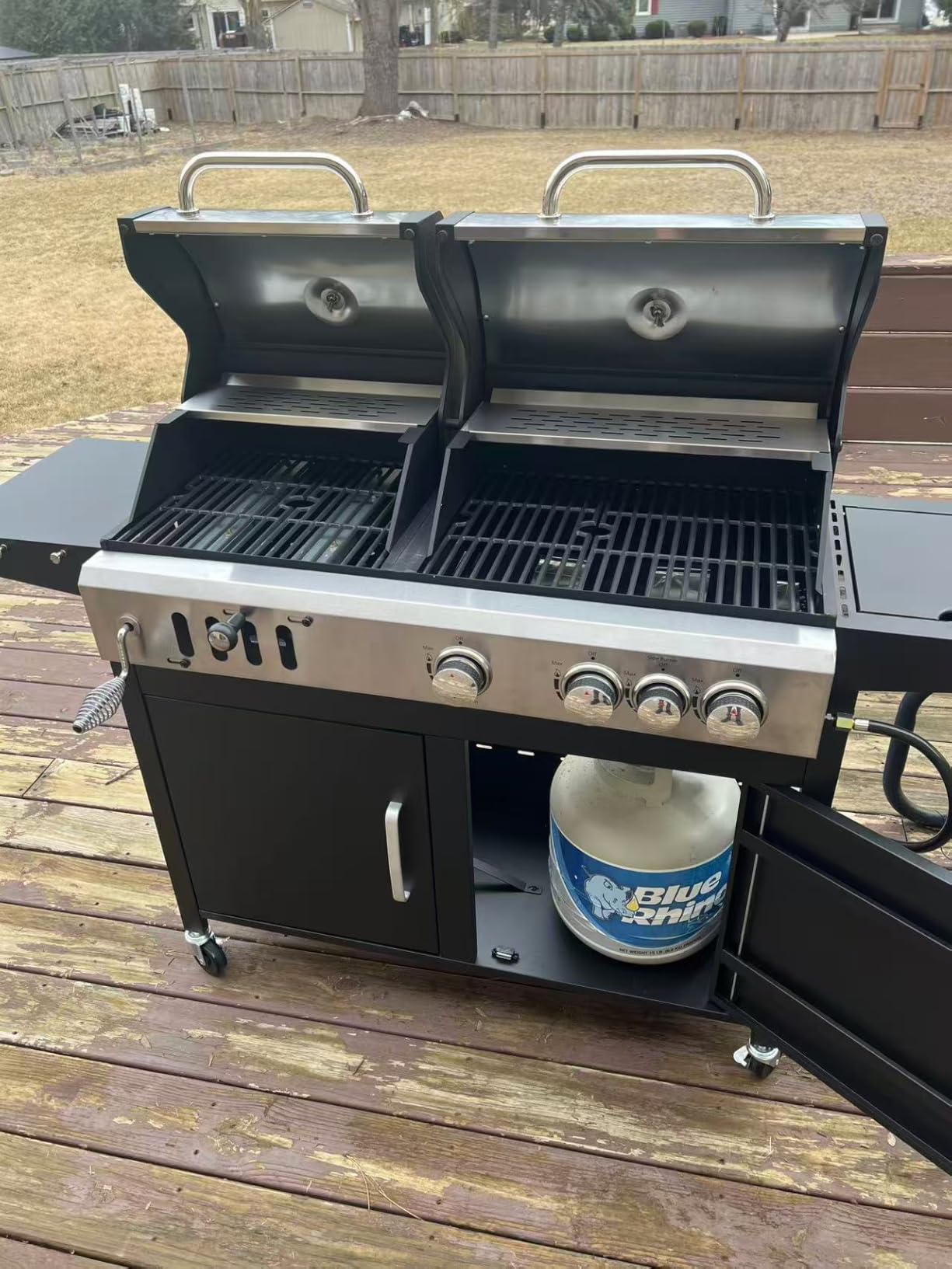 Captiva Designs Propane Gas and Charcoal Grill Combo with Side Burner,Black customer photo 1
