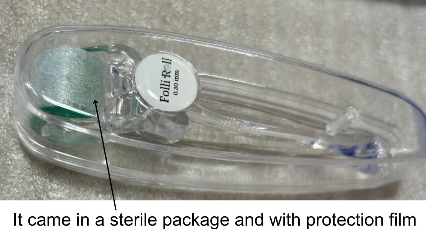 Derma Roller for HAIR and SKIN - for Face and Scalp Derma Stamp, 192 Titanium Individual Microneedles | FREE Storage Case | for Men and Women (0.30mm) customer photo 1