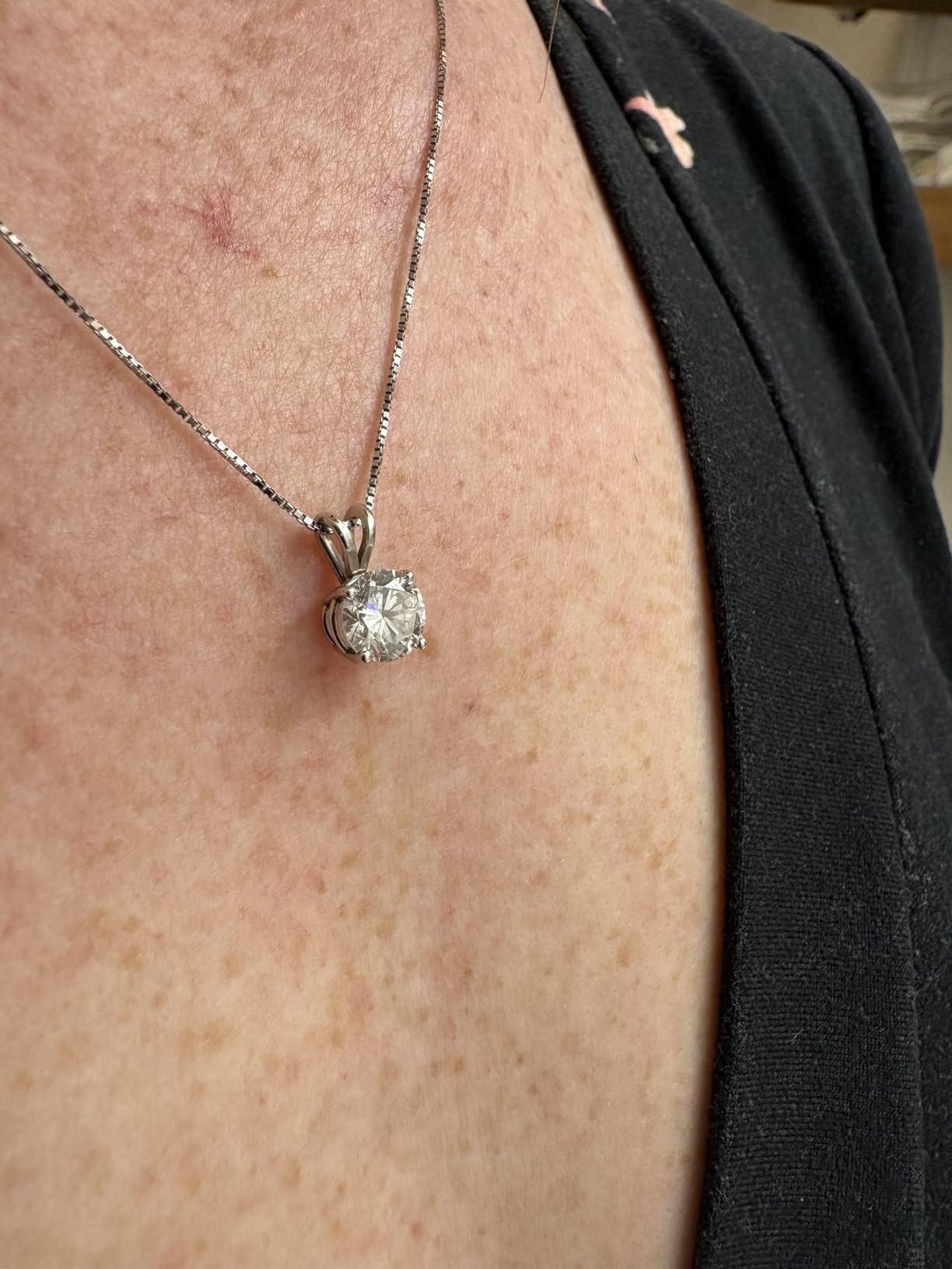 1 to 10 Carat 14K White Gold Lab Grown Diamond Solitaire Pendant Necklace customer photo 1