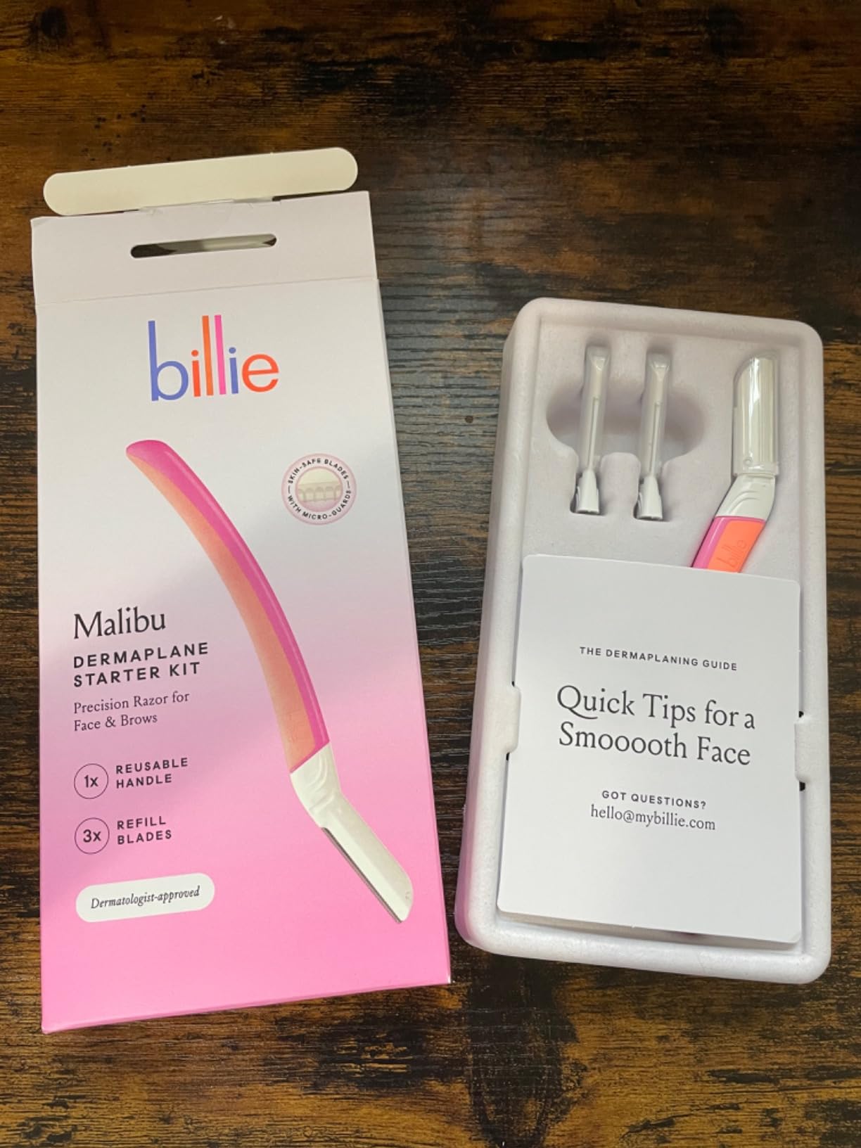 Billie Face Razor for Women Dermaplaning, Malibu - 1 Handle, 3 Refills customer photo 2