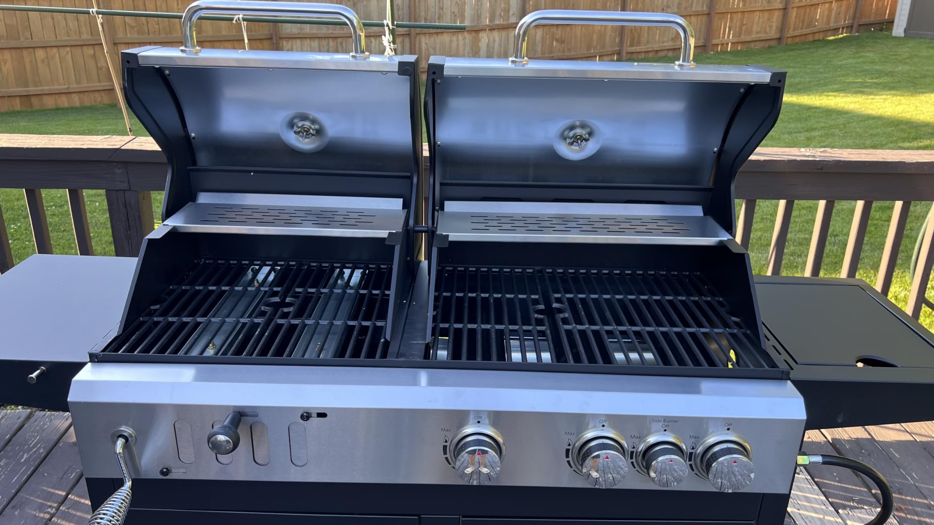 Sophia & William Charcoal and Gas Grill Combo with Side Burner, Dual Fuel customer photo 2