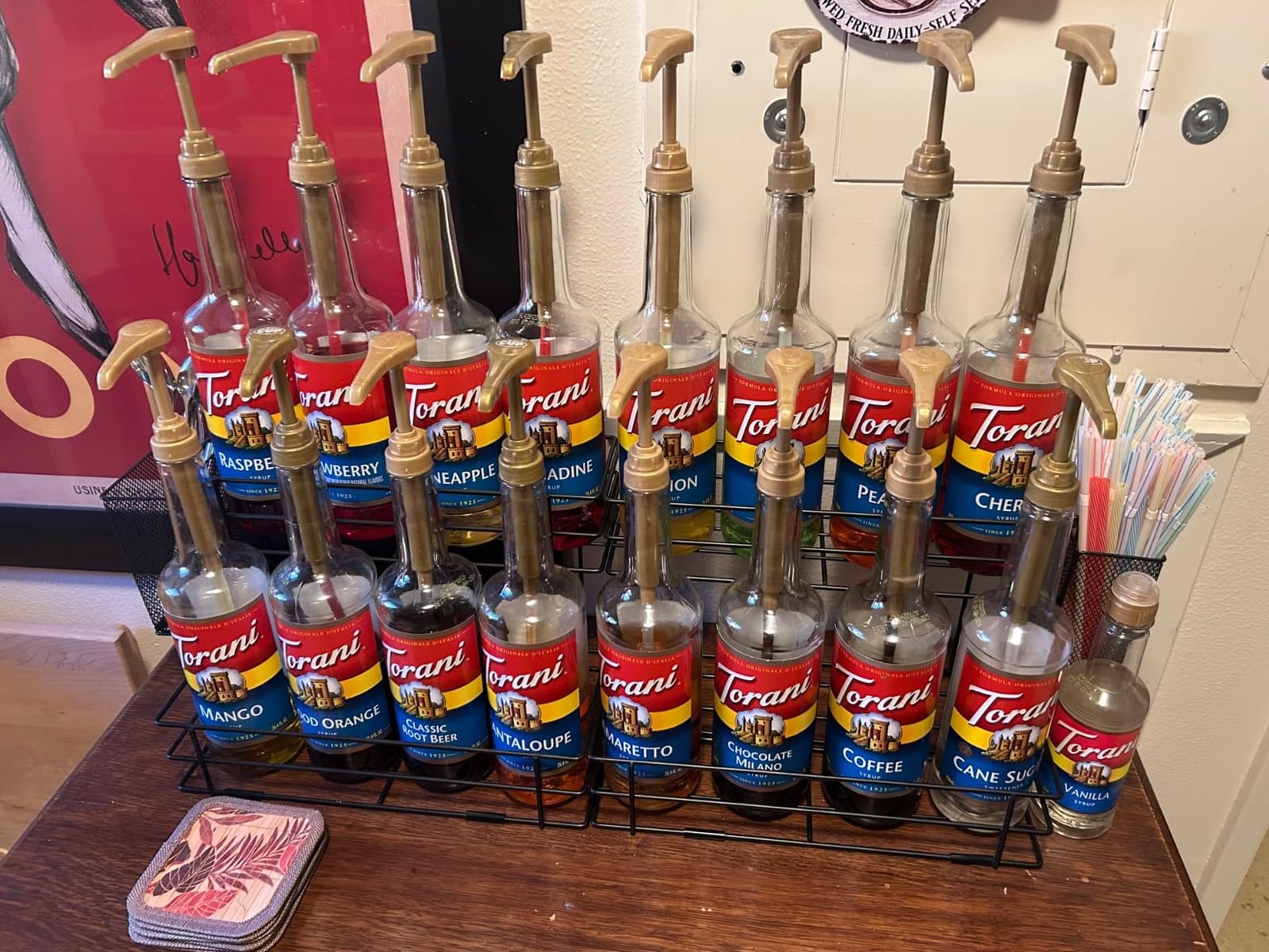 2-Tier Coffee Syrup Stand Organizer - 8 Bottles Metal Rack for Coffee Bar customer photo 1