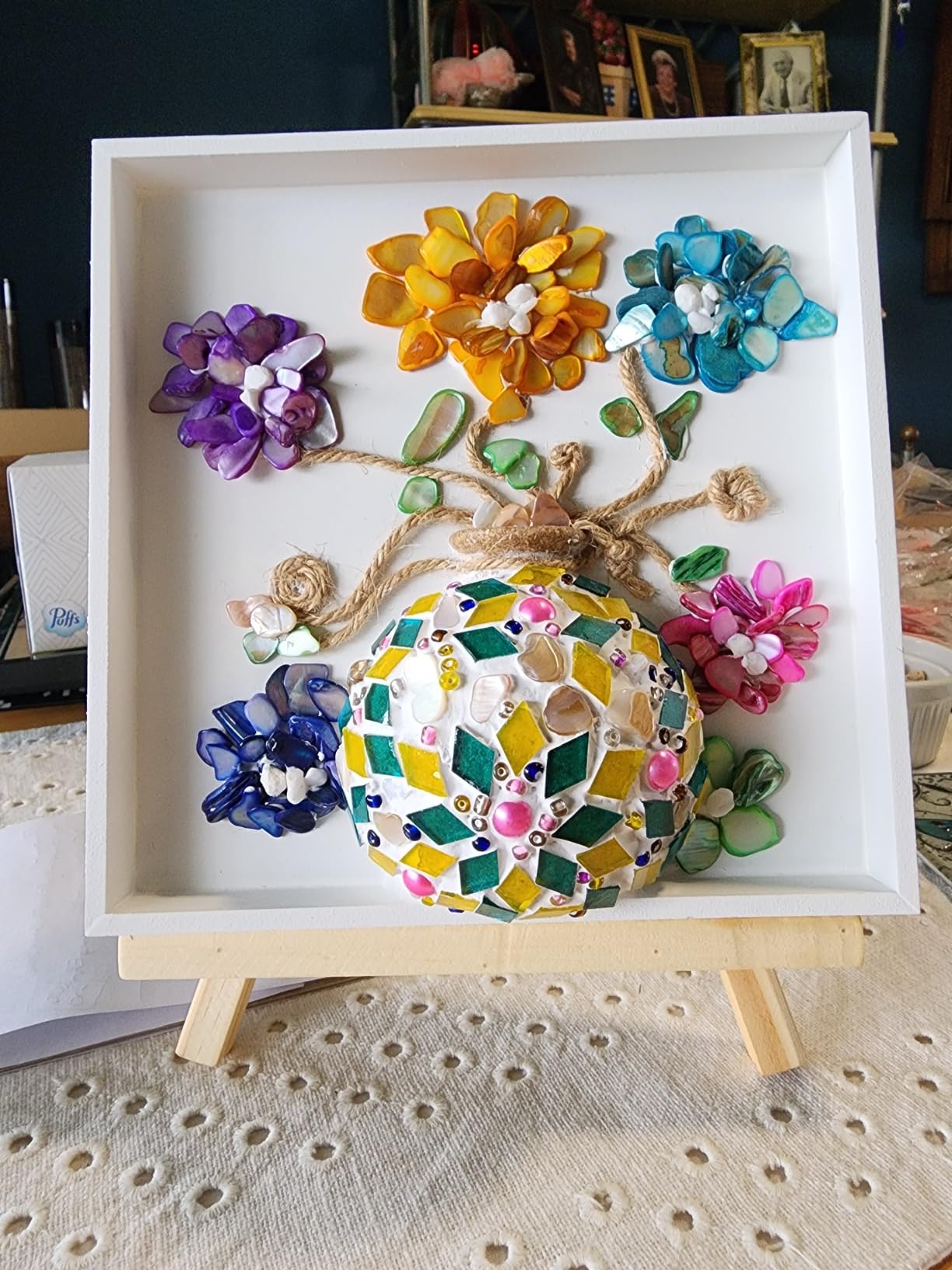 DIY Vase Mosaic Painting Kit, Colorful customer photo 1