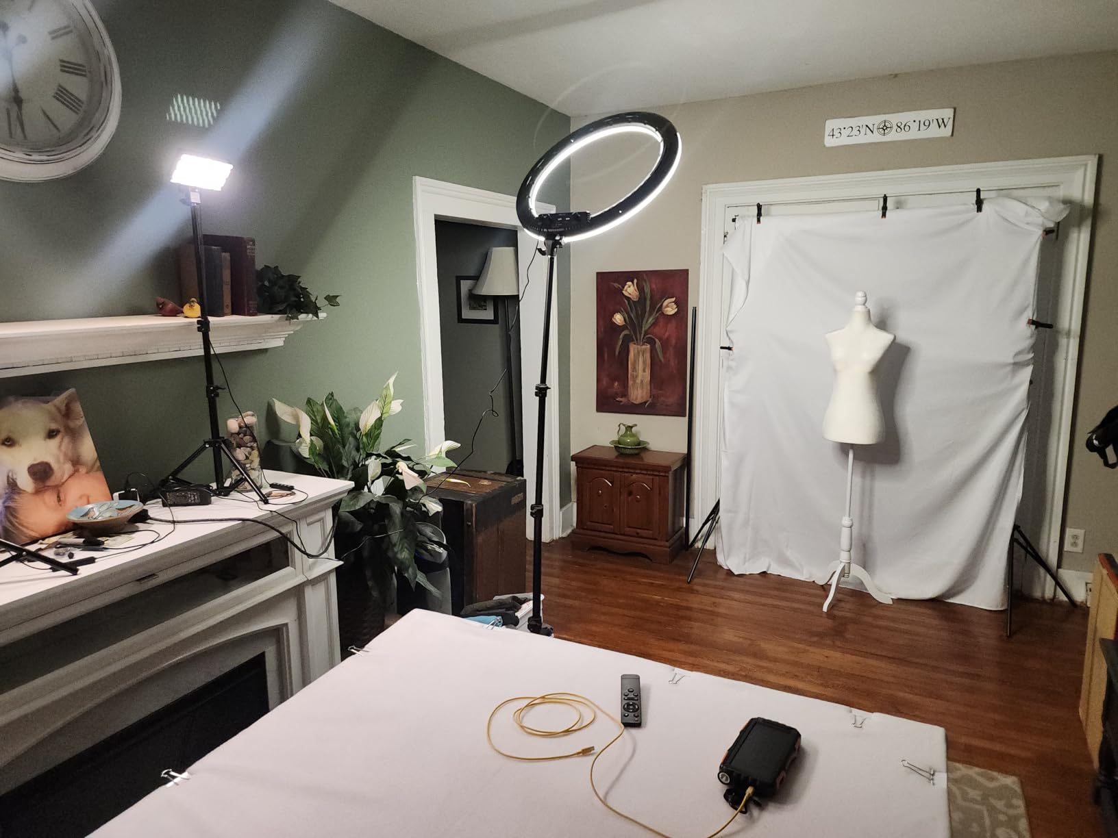 Hagibis 21 inch Ring Light with Stand Outer 55W 5600k Dimmable LED Light, Tripod Stand,and Phone Holder，Remote Controller,Carrying Bag ，CRI 97+ 2540lux, for Streaming Home Office Zoom Call Lighting customer photo 1