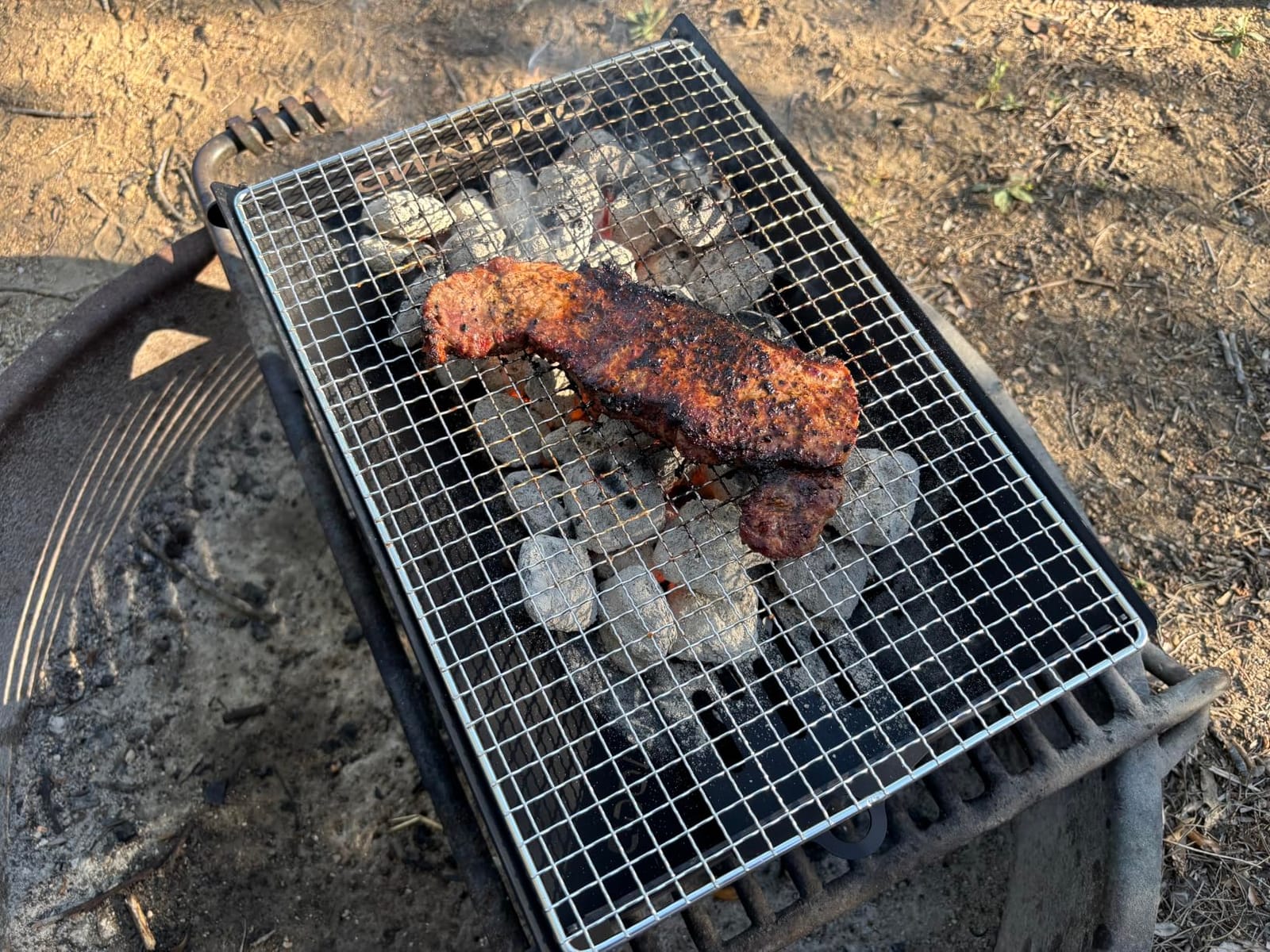 Odoland Portable Folding Charcoal Grills for Outdoor Cooking Bonfire BBQ | Heavy Duty Iron, Campfire for Picnic Patio Backyard, Firepit and Barbecue Grill, Easily Set Up with Carry Bag Compact Size customer photo 2