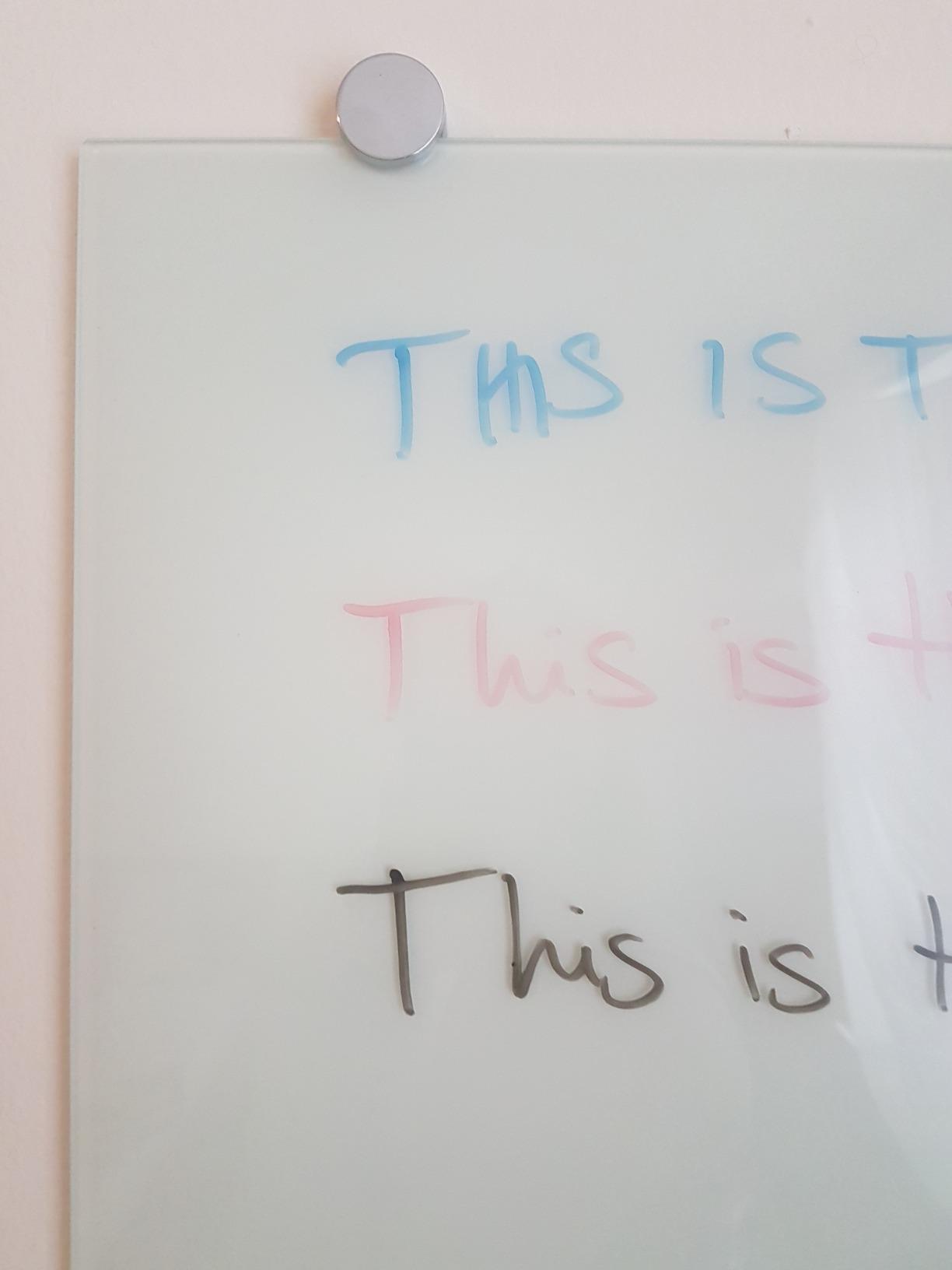 Maxtek Magnetic Glass Whiteboard 48 x 36 in, Frameless Glass Board for Wall | Large Glass Dry Erase Board, Strong Magnetic Surface, Includes Markers, Magnets, and Eraser for Classroom, Home, and Office customer photo 1