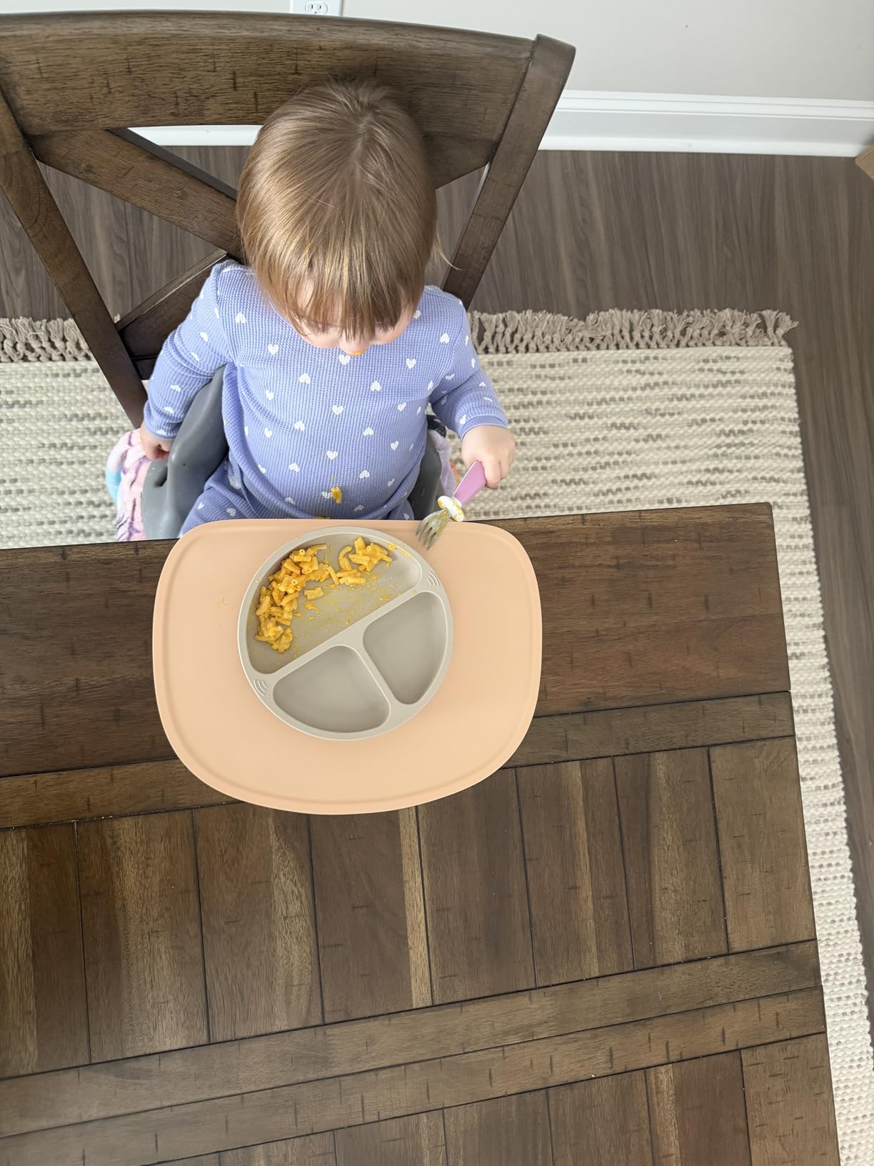 Cuddle Campus Set of 3 Silicone Placemats with Raised Edges for Kids,Toddlers,Babies, Non-Slip Dinning Table Mat, Baby Eating Mat, Food Mat Set 1 customer photo 1