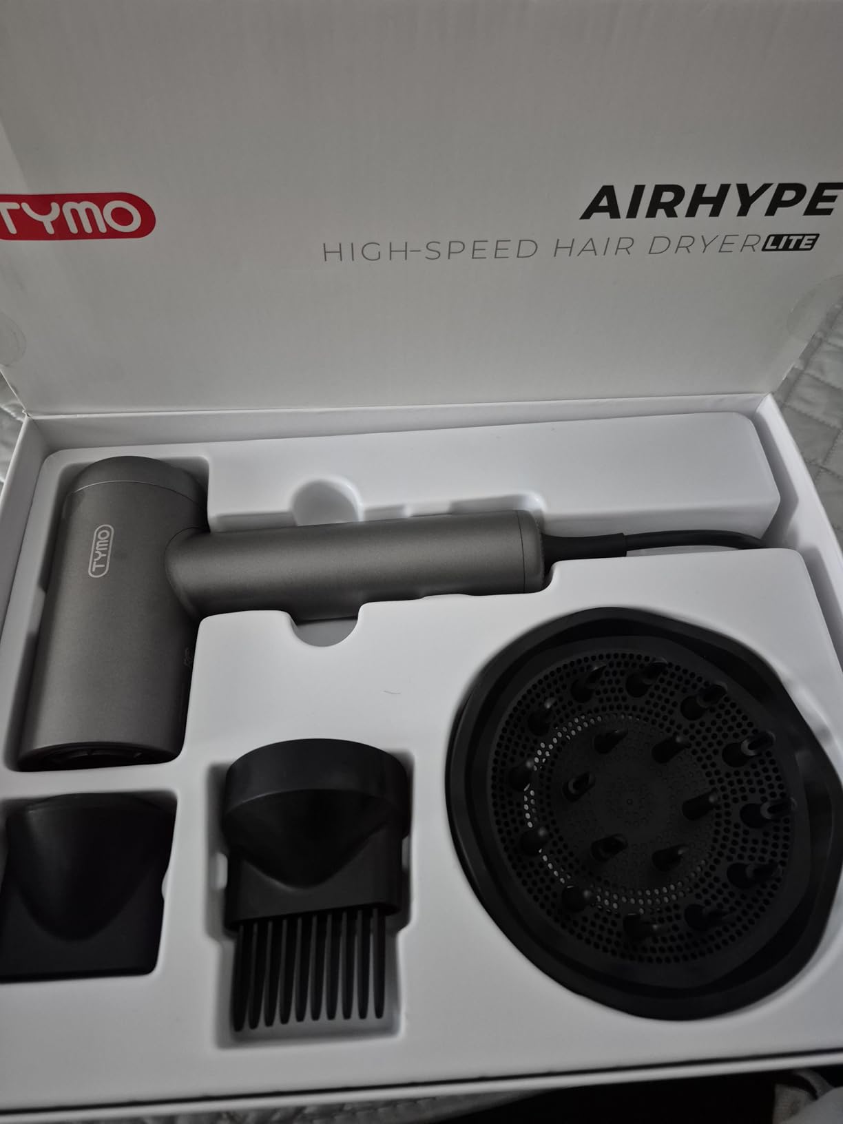 TYMO Hair Dryer with Diffuser, 1500W High-Speed Professional AIRHYPE Lite Blow Dryer with Comb for Fast Drying, 110,000RPM Brushless Motor, 200 Million Ionic Hairdryer, 3 Speeds & 4 Temps, Low-Noise customer photo 2