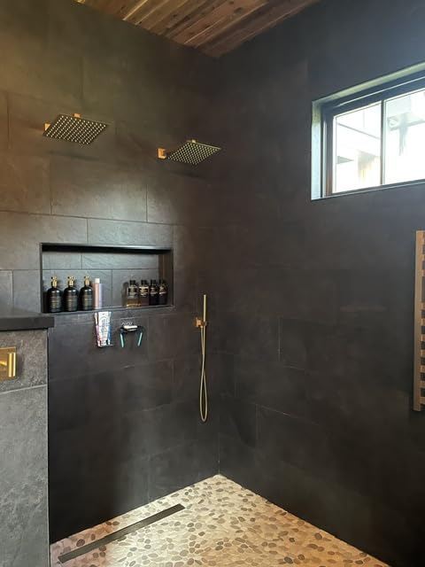 Aolemi Shower System with Rain Head and Handheld,12-Inch,Brushed Gold customer photo 2