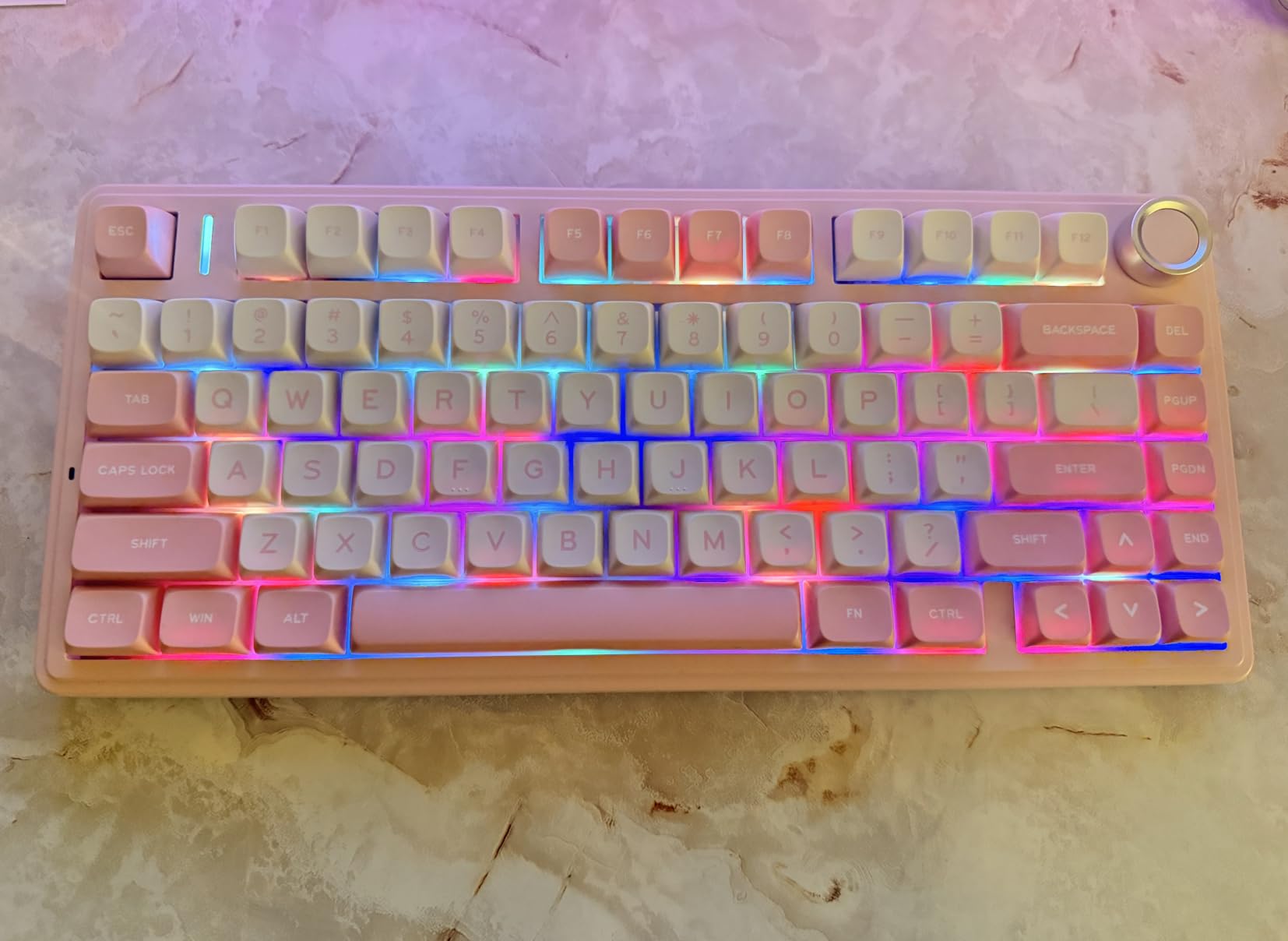 AULA F75 75% Wireless Mechanical Keyboard, Hot Swappable Creamy Keyboard, Pre-lubed Reaper Switches, 2.4GHz/Type-C/BT5.0, RGB Backlit Gaming Keyboards(White & Blue) customer photo 1