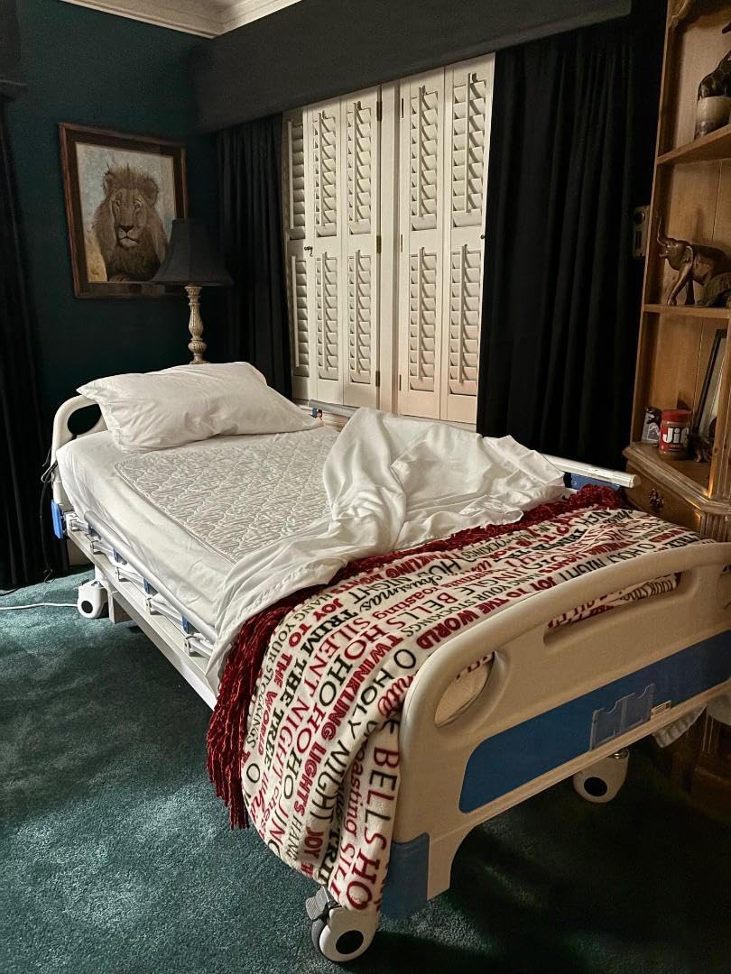 ELENKER Full Electric Hospital Bed for Home Use, ICU Medical Bed, Premium 3 Function Hospital ICU Bed with Remote Control, IV Pole, Mattress, Dining table, Lockable Quiet Casters, Includes Sheets (2X) customer photo 2