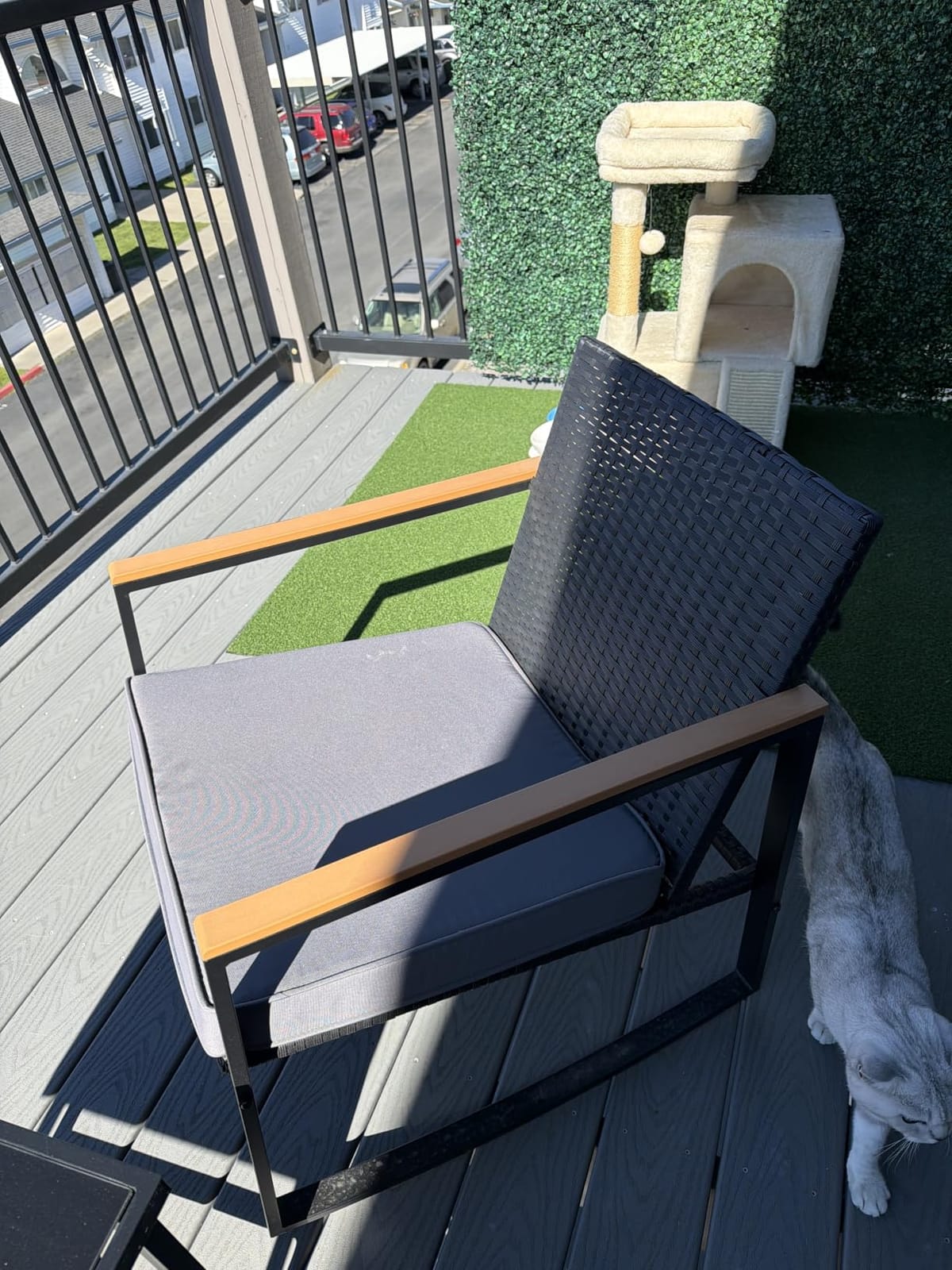 Gizoon 3 Pieces Rocking Patio Bistro Set with Anti-Scald Armrest customer photo 1