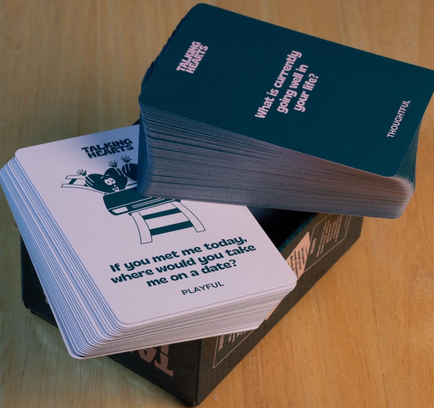 Talking Hearts Conversation Cards - Couple Card Game for Date Nights & Travel Adventures | Great Gift for Couples - 200 Questions & 2 Wild Cards customer photo 2