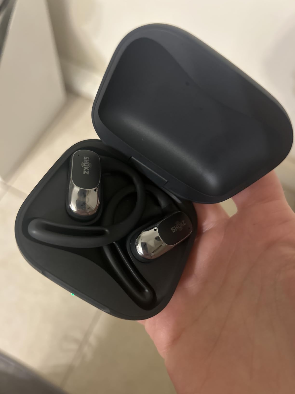 SHOKZ OpenFit Air - Open-Ear Headphones, True Wireless Earbuds, Water Resistant, Secure Earhooks for Daily Use, White customer photo 1