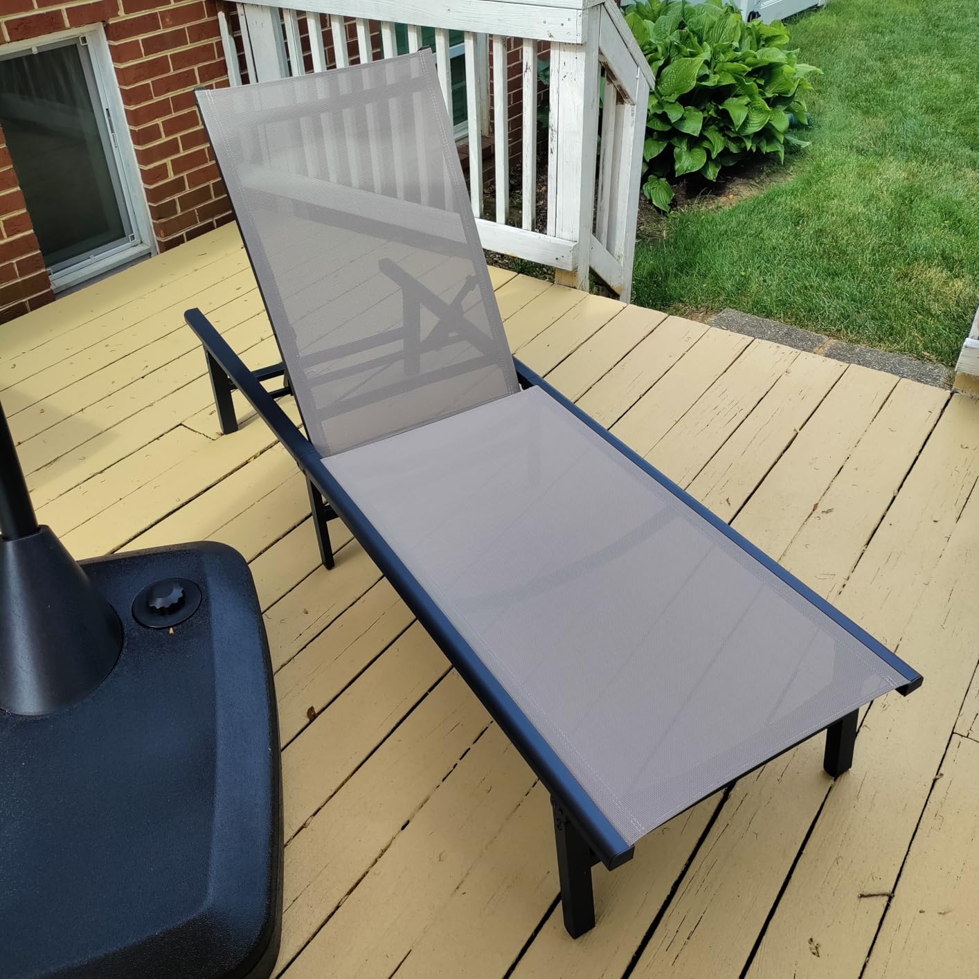 Ciokea Aluminum Chaise Lounge Ourdoor - Foldable & Assemble Free Outdoor Lounge Chair with 5 Adjustable Backrest, Patio Lounge Chair for Outside Poolside Beach Pool, Khaki customer photo 2