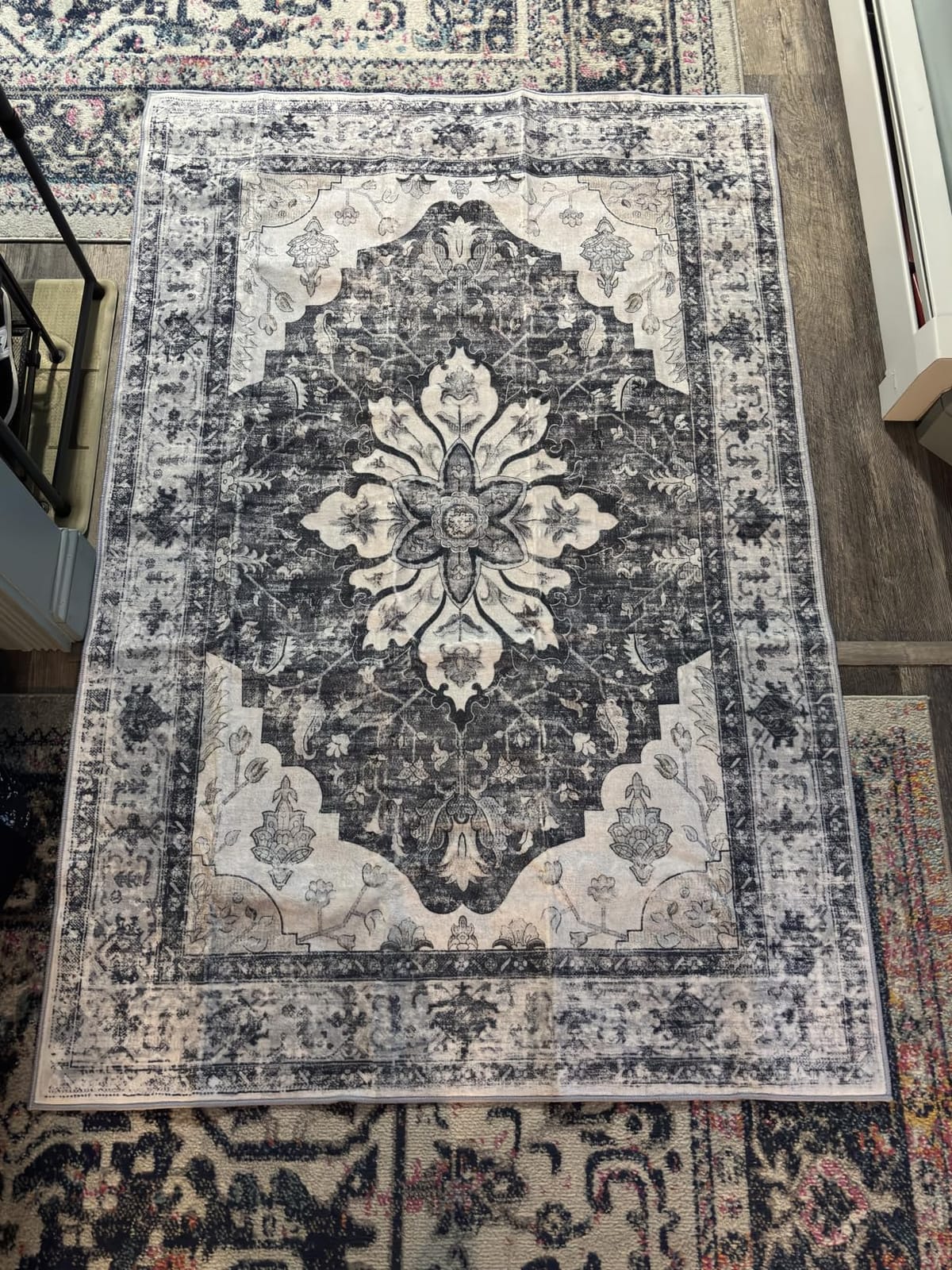 RELEANY Washable Area Rug, 8'x10', Brick/Brown/Green | Non-Slip, Water Repellent, Pet Friendly, Easy to Clean, Vintage Floral Boho Decor for Living Room Bedroom Dining Room customer photo 2