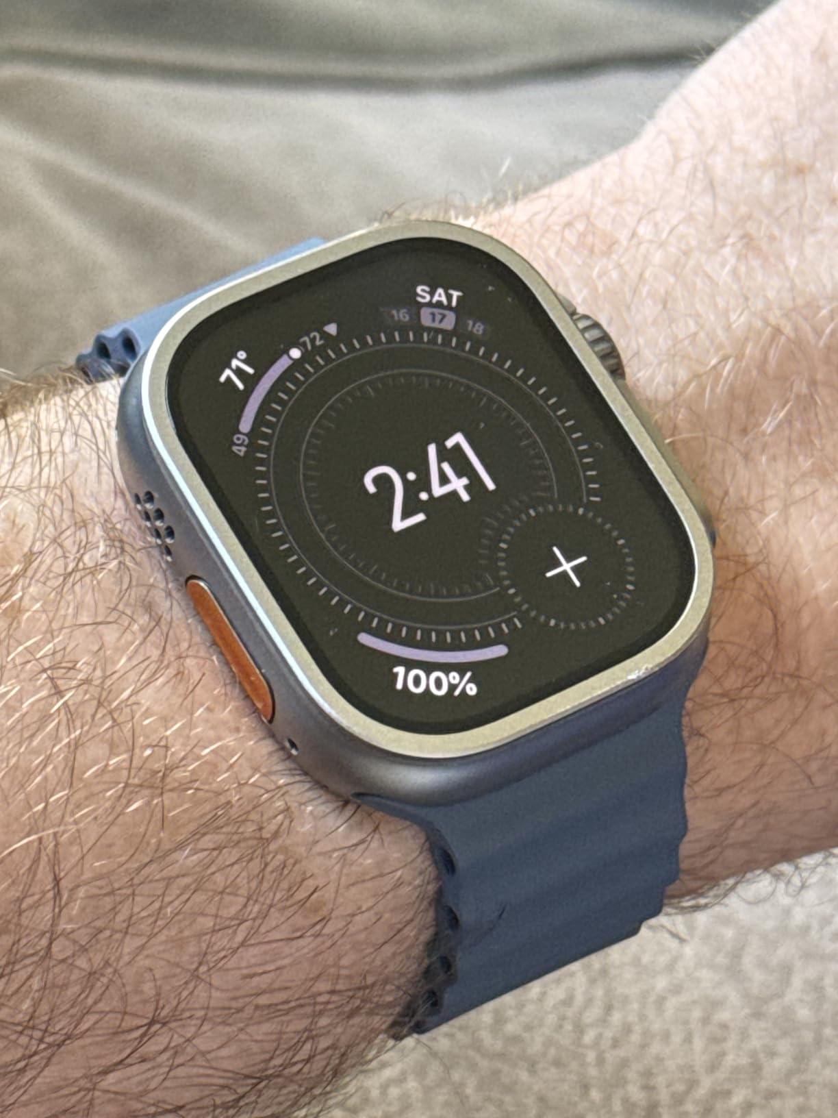 Watch Ultra 2 [GPS + Cellular 49mm] Smartwatch with Rugged Titanium Case & Blue/Black Trail Loop S/M. Fitness Tracker, Precision GPS, Action Button, Extra-Long Battery Life customer photo 1