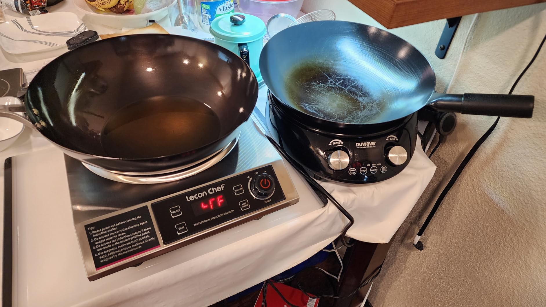leconchef Induction Cooker with Wok 1800W Professional Electric Induction Burner with 11-Level Setting for Cooking,24-hour Timer and Preset,Keep warm,14