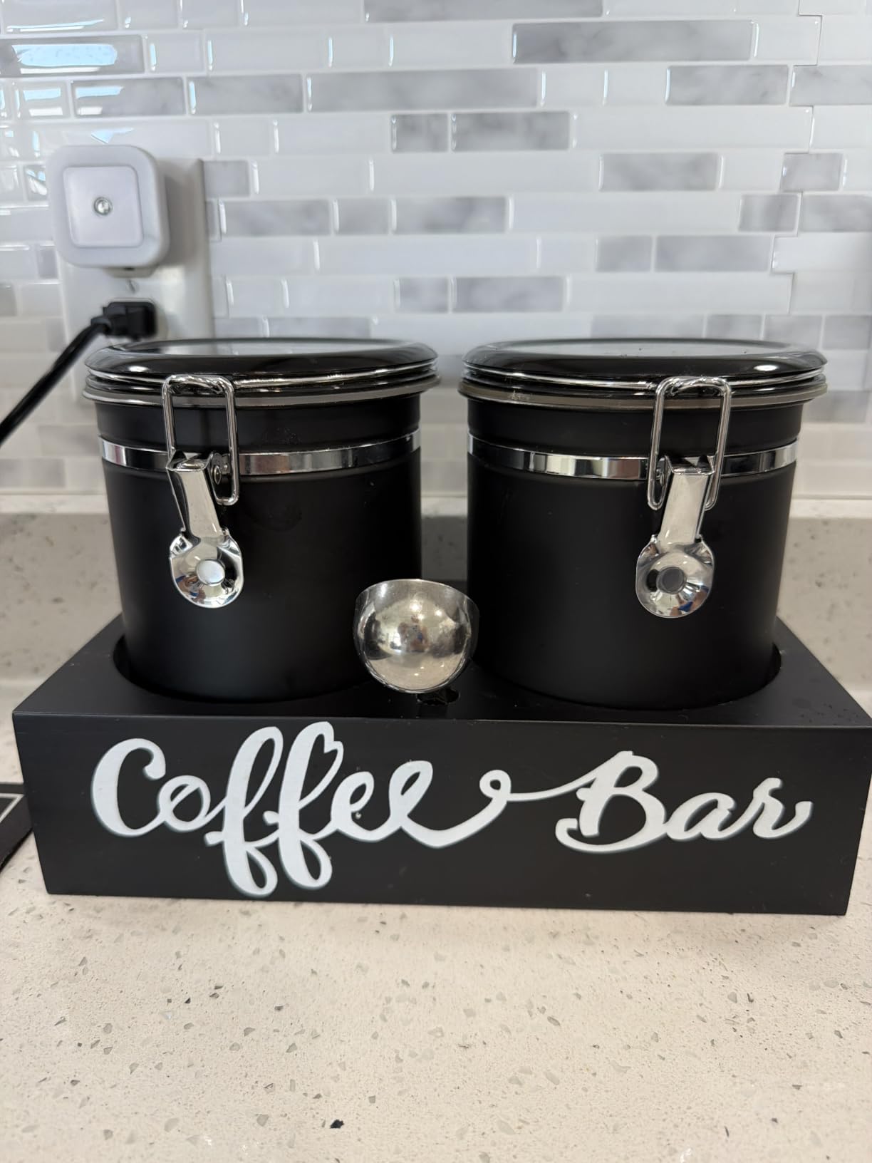 2×63OZ Stainless Steel Coffee Container with Shelf and Scoop for Coffee Bar customer photo 2