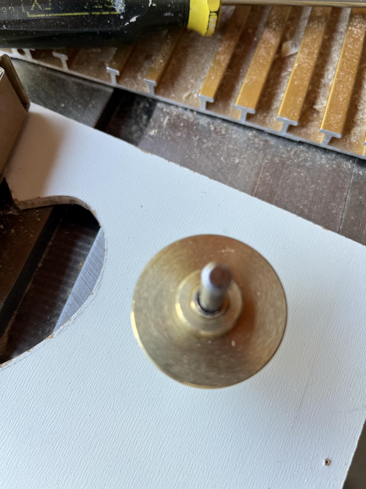 POWERTEC Router Inlay Kit, Solid Brass Bushing Guide Set w/ Alignment Pin, Tungsten Carbide 1/8
