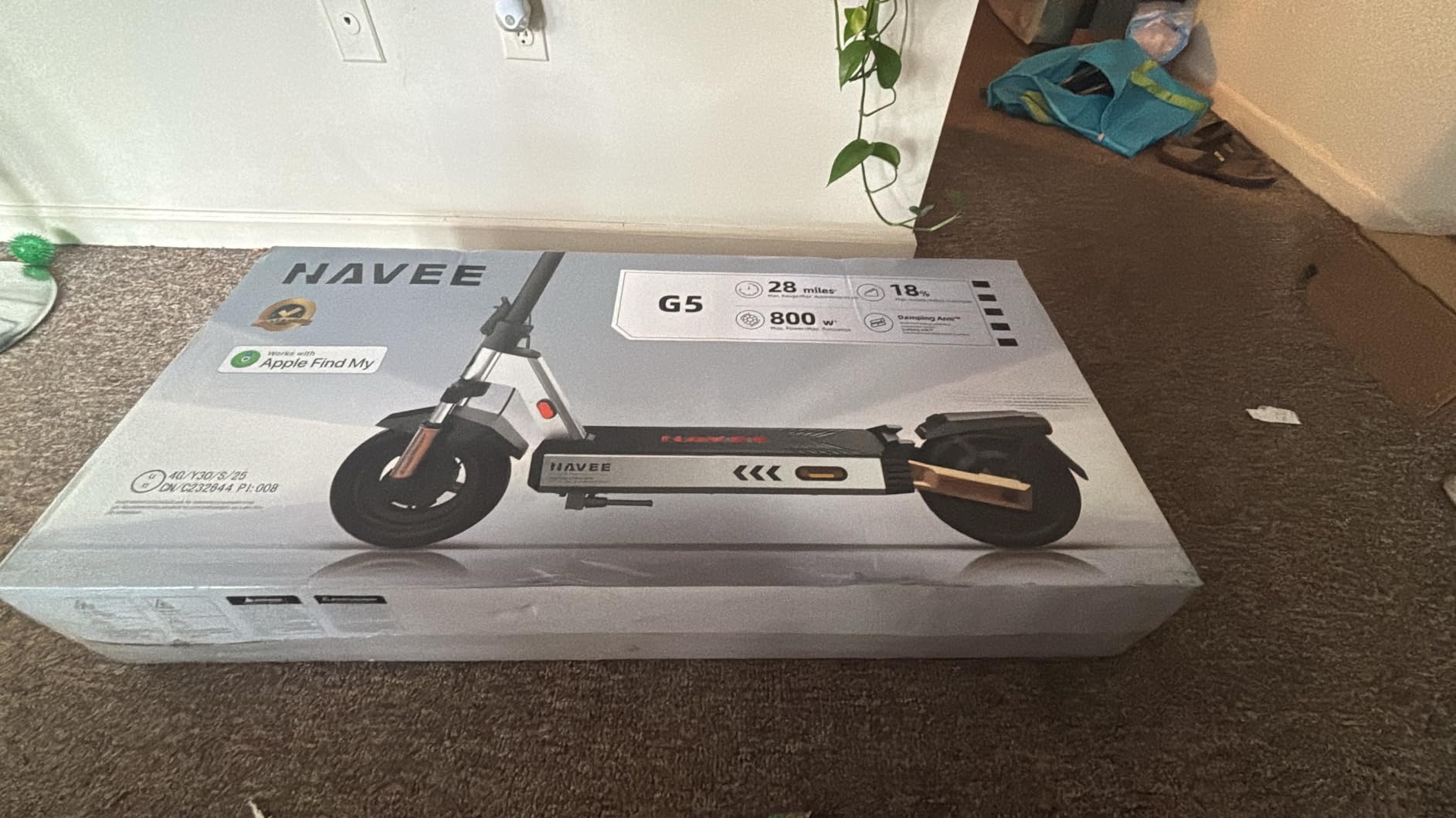 NAVEE V25/G5 Series Electric Scooter for Adults, 19 MPH &15.5-43 Miles, 600-1000W Motor, 10