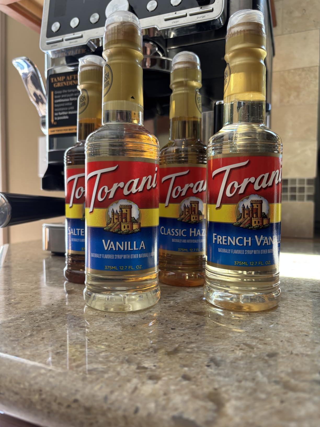 Torani Flavored Drink Syrup Café Variety Pack, 12.7 fl oz, Set of 4 | Flavors Include Vanilla, Salted Caramel, Classic Hazelnut & French Vanilla customer photo 2