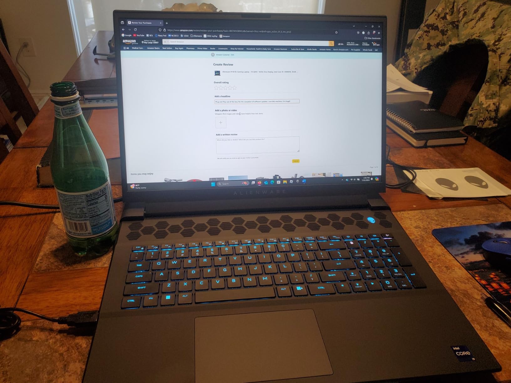 Alienware M18 R2 Gaming Laptop - 18 QHD+ 165Hz 3ms Display, Intel Core i9-14900HX, 32GB DDR5 RAM, 1TB SSD, NVIDIA GeForce RTX 4080 12 GB GDDR6, Windows 11 Home, Onsite Service - Dark Metallic Moon customer photo 2