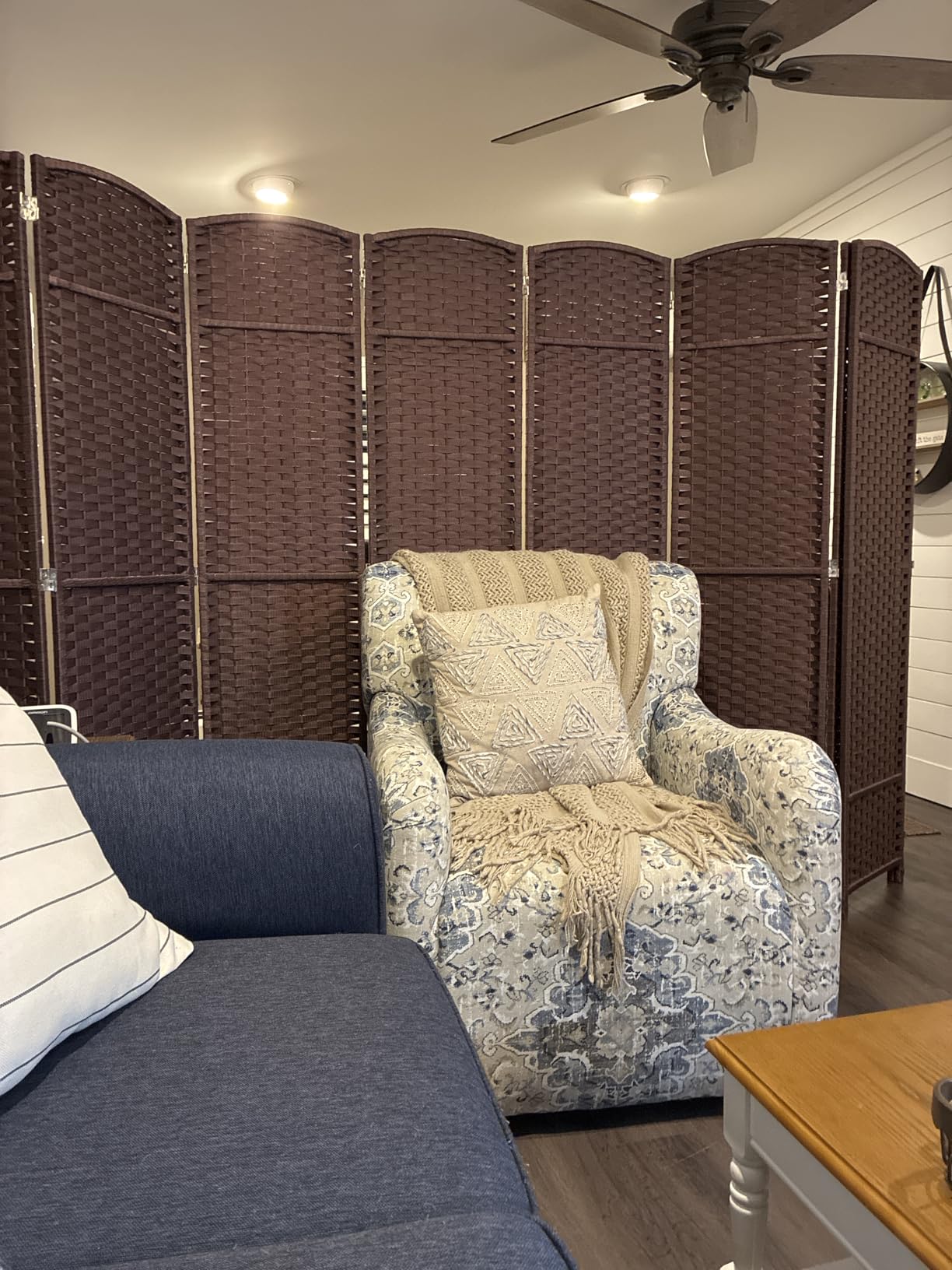 Sorbus Foldable Room Divider, Mesh Privacy Screen (6 Panel, Black) customer photo 1