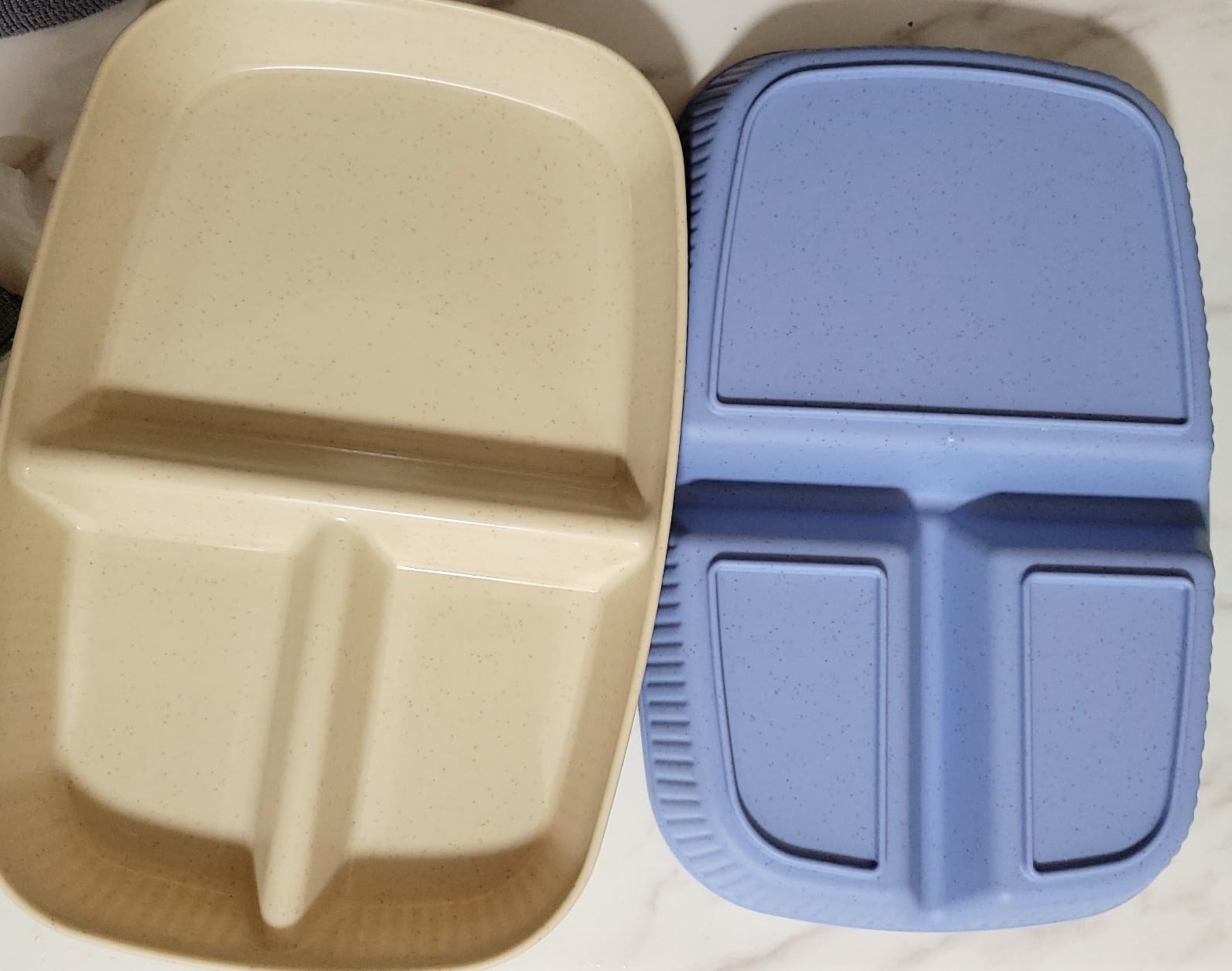Divided Plates 10.5 Inch for Adults, Portion Control Bariatric Plate, Wheat Straw Plates with 3 Compartments, Unbreakable Reusable Portion Control Plates, BPA Free(4PCS) (INS Series-4PACK) customer photo 2