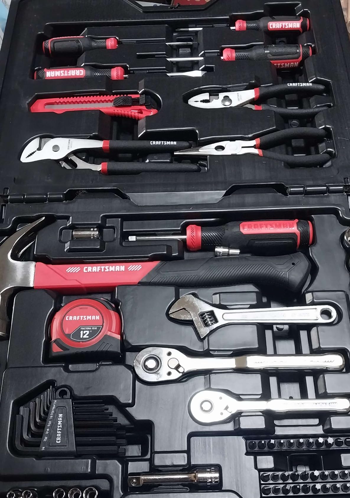 CRAFTSMAN 102-Piece Tool Kit for Home and Car, Durable Hand Tools Set with SAE and Metric Socket Set, Screwdrivers, Wrench, Hammer, Pliers, Knife, Hex Keys, Specialty Bits, Tape Measure (CMMT99449) customer photo 2