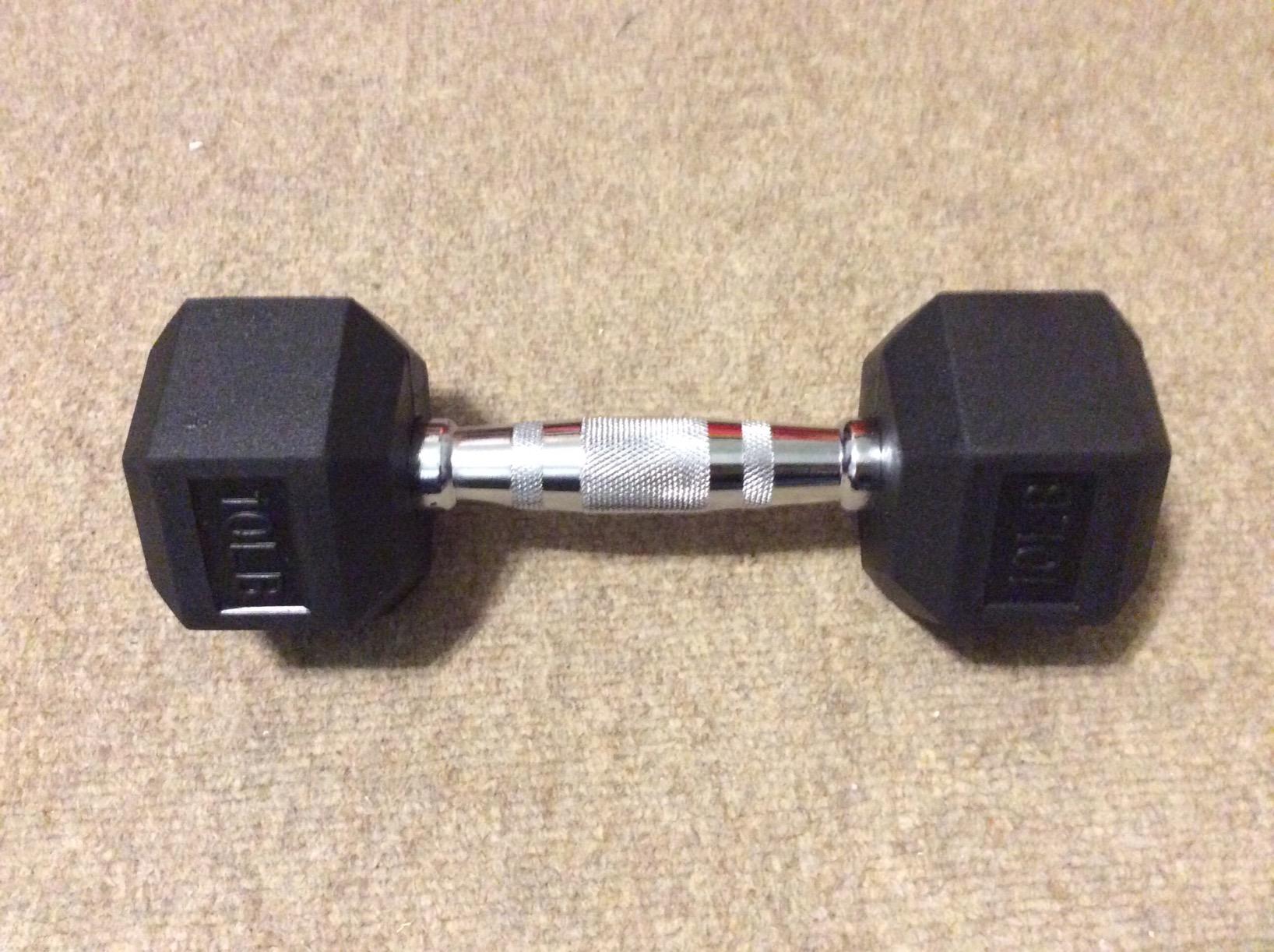 Signature Fitness Rubber Coated Hex Dumbbells Hand Weights for Exercises and Fitness Home Gym, 5-50 lbs, Pairs customer photo 2