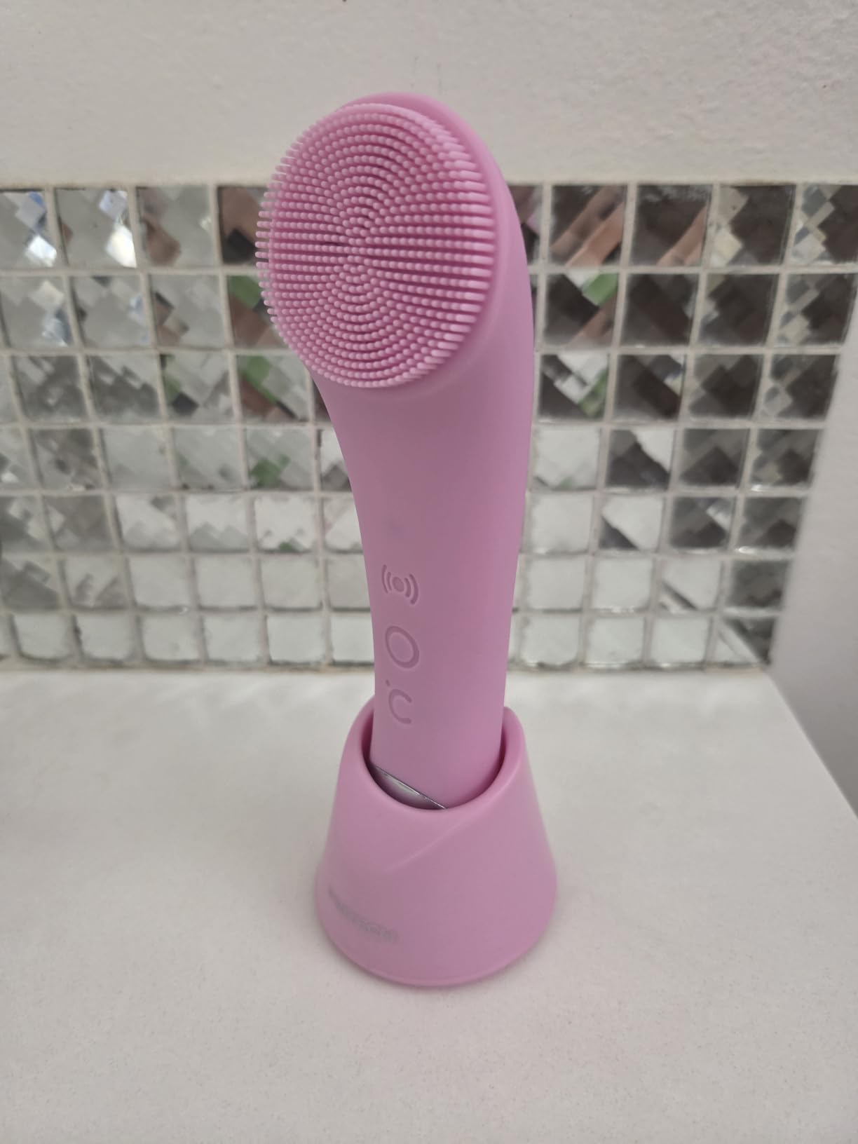 PRITECH Silicone Face Scrubber, Rechargeable Facial Cleansing Brush with Heat Massage End, Vibrating Exfoliator Scrubber for Deep Cleaning, Waterproof Face Brush for Women and Men (Green) customer photo 1