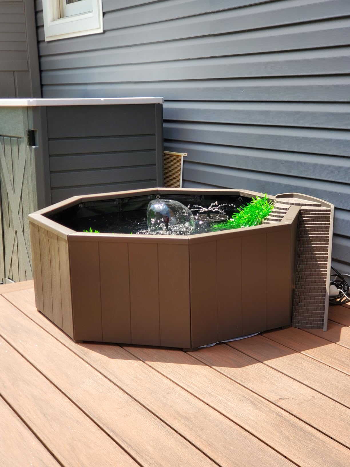 Aquagarden No Dig Nature Pool, Complete Water Feature Kit, Attract Birds and Wildlife to Your Yard, Includes Pond Structure, Liner, Fountain Pump, Nature Ladder, Planting Pocket customer photo 2