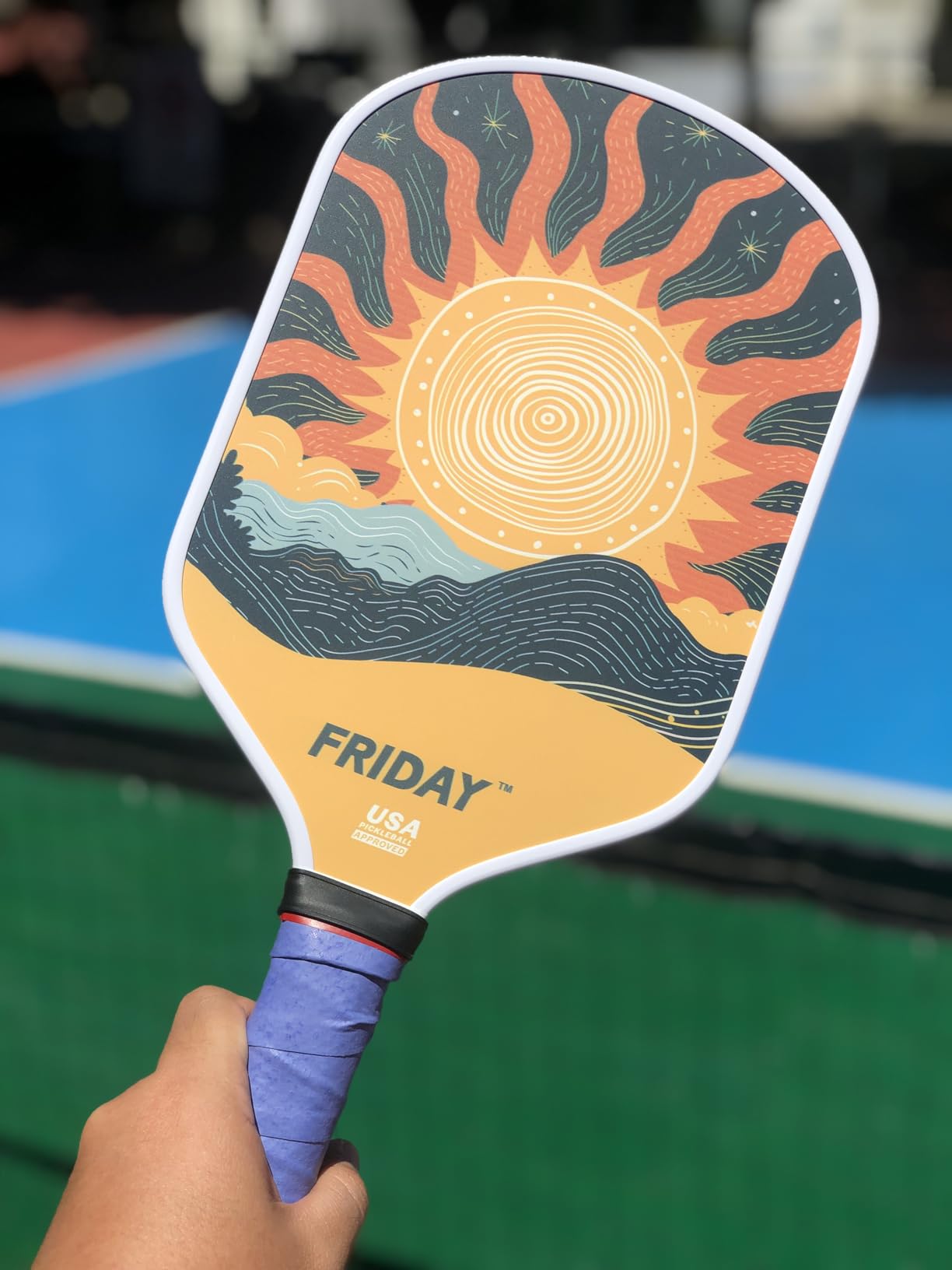 Friday Pickleball Paddle, USA Pickleball Approved, Durable Carbon Fiber, Thermoformed Unibody Design, Honeycomb Core, Gritty Surface for Spin customer photo 1