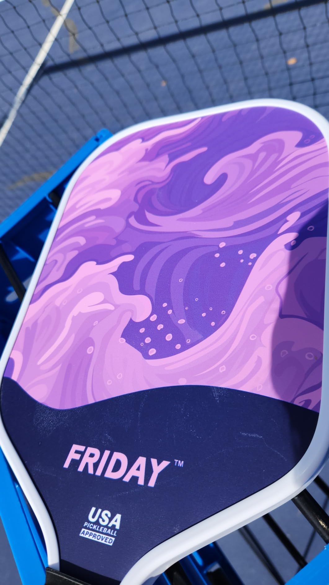 Friday Pickleball Paddle, USA Pickleball Approved, Durable Carbon Fiber, Thermoformed Unibody Design, Honeycomb Core, Gritty Surface for Spin customer photo 2