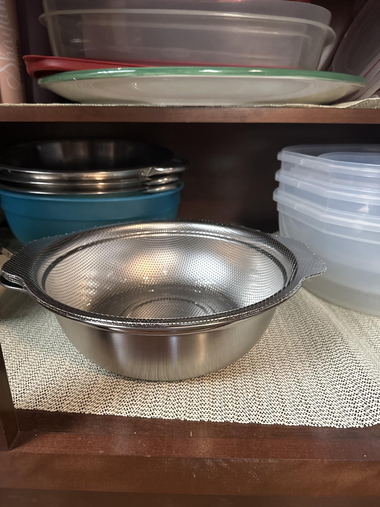 Stainless Steel Colander for Kitchen, 2.5QT Rice Washer Strainer with Mixing Bowl, Colander Bowl Set with Microporous for Washing Rice, Pasta, Spaghetti, Fruits, Dishwasher Safe(2PC) customer photo 1